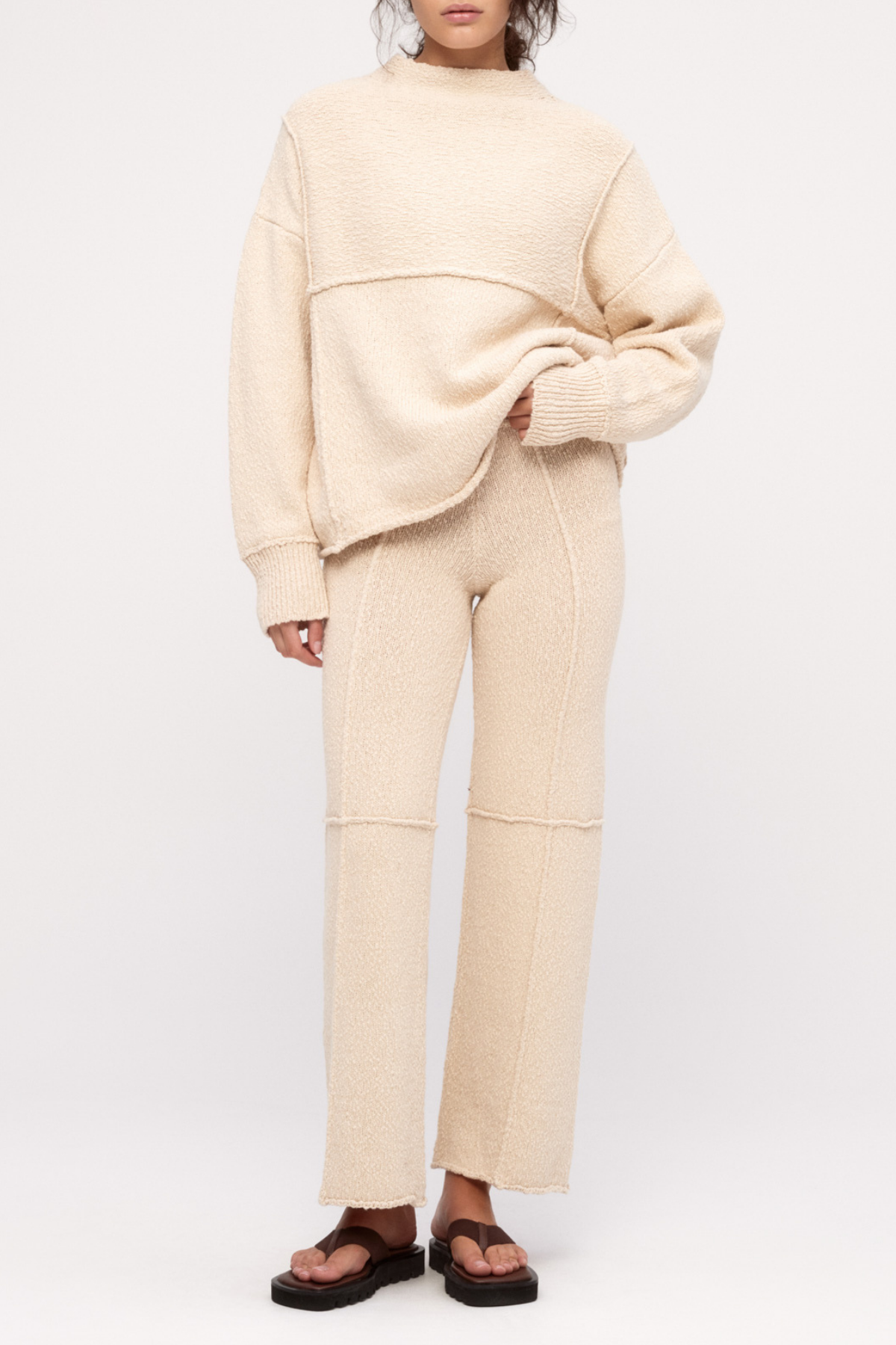 Boucle Knit Pant - Coconut