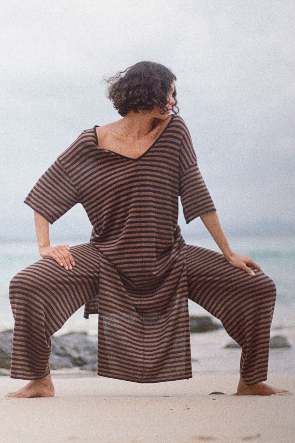 Knit Pant - Brown Stripe