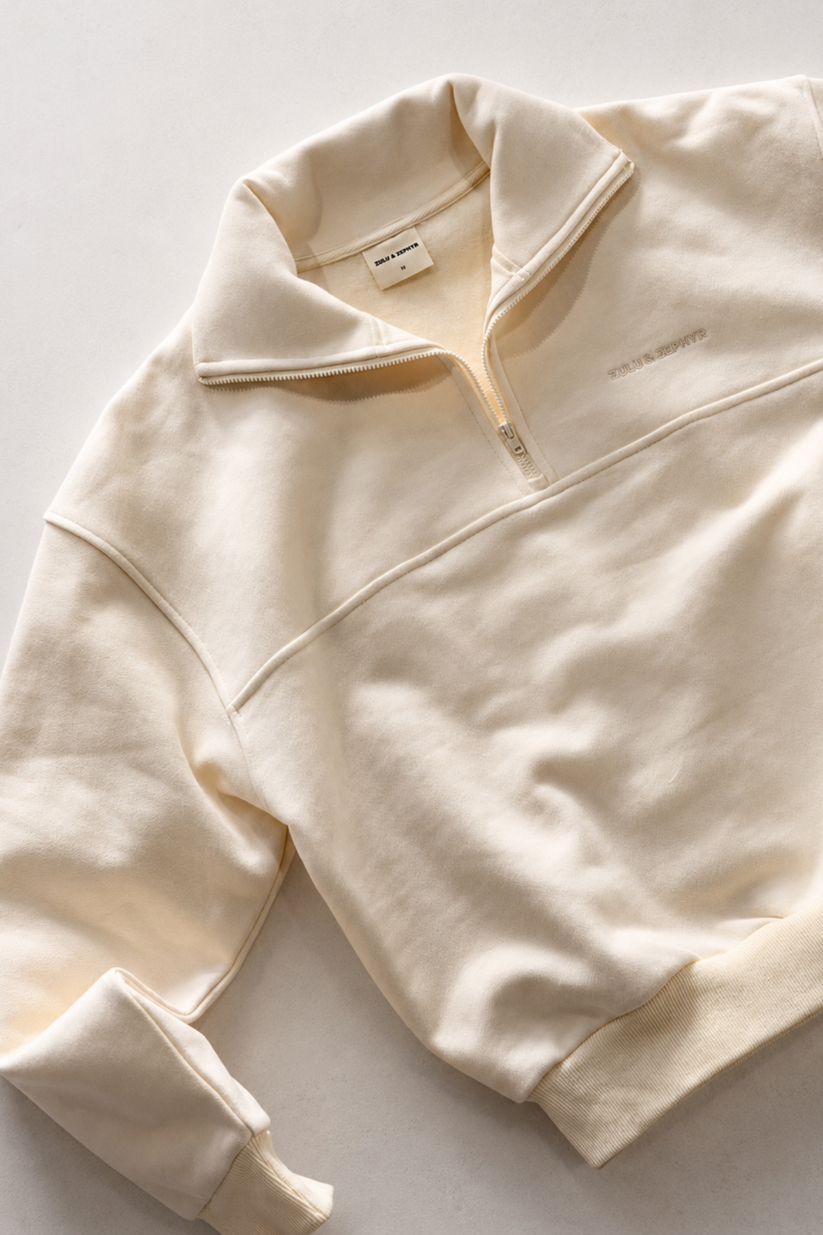 Fleece Sport Sweat Shirt - Cream