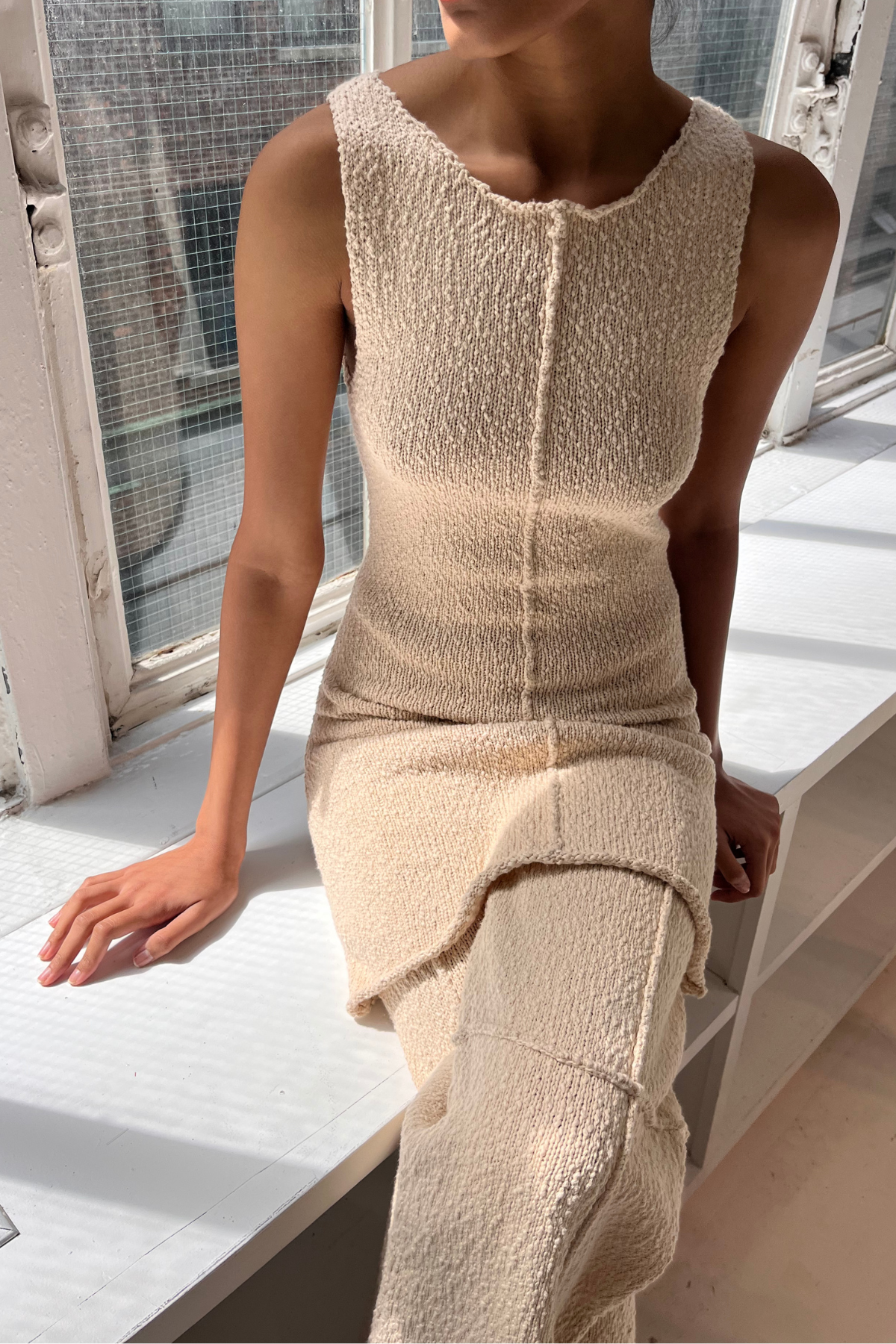 Boucle Knit Pant - Coconut
