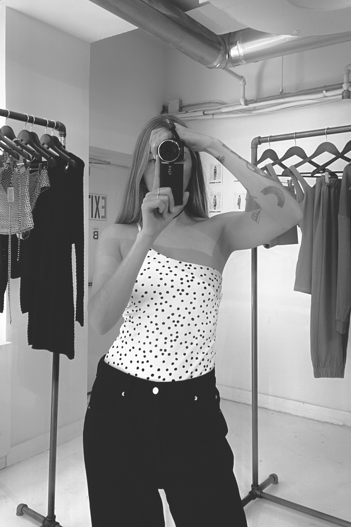 One Shoulder One Piece - Black Spot