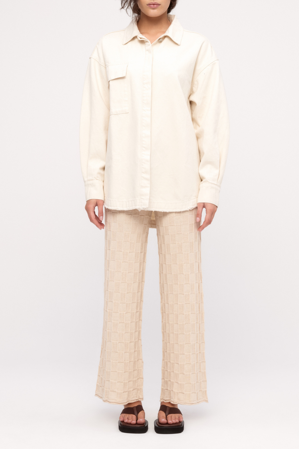 Organic Denim Shirt Jacket - Coconut