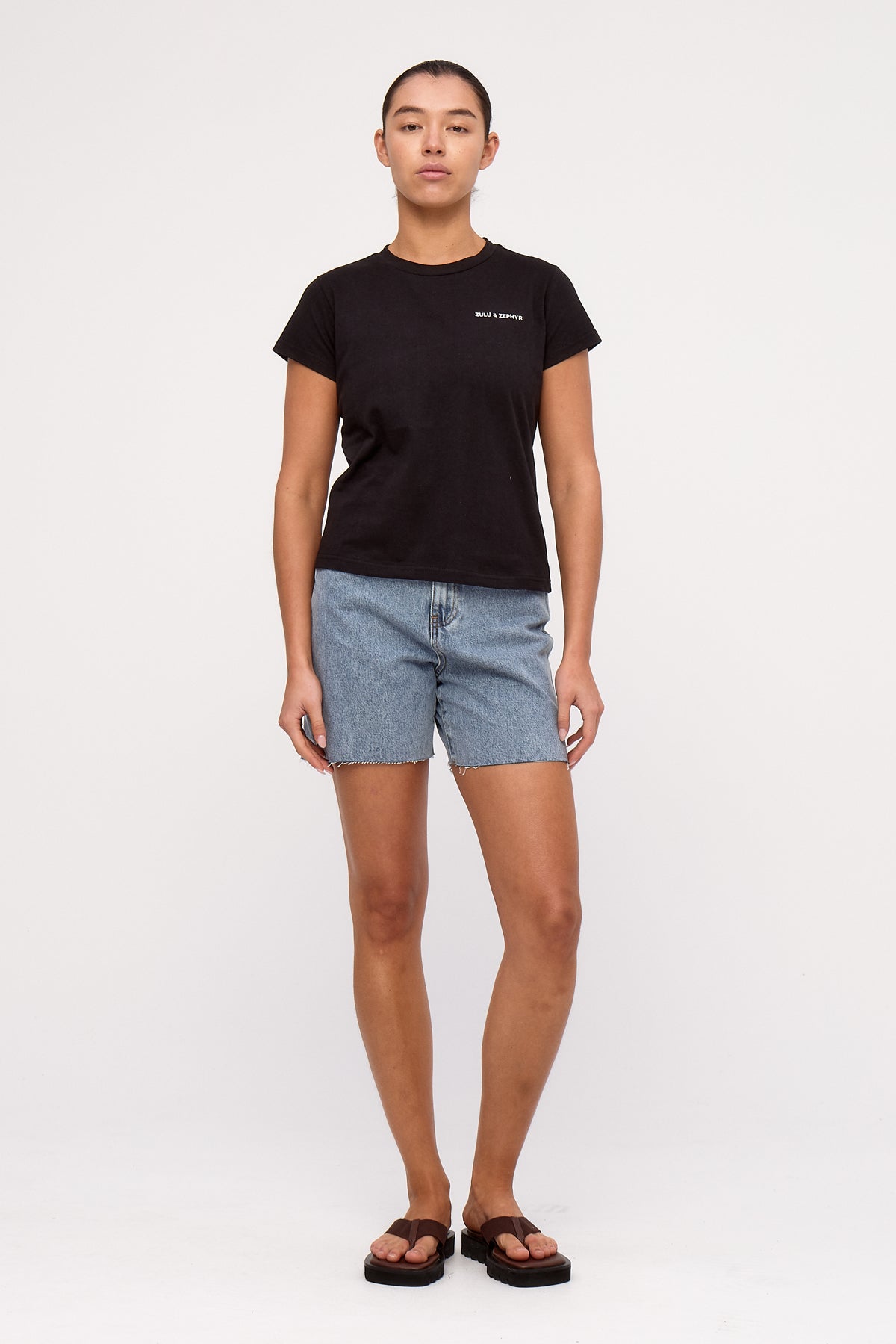 Zulu & Zephyr Logo Slim Tee - Black
