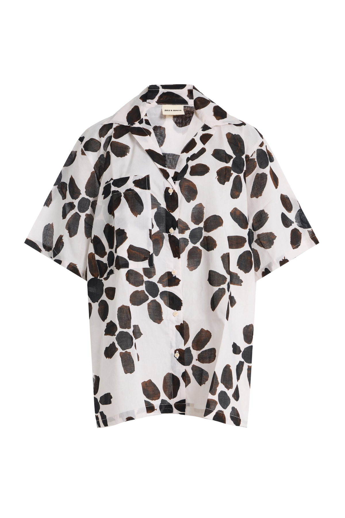 Cotton Shirt - Chocolate Flower