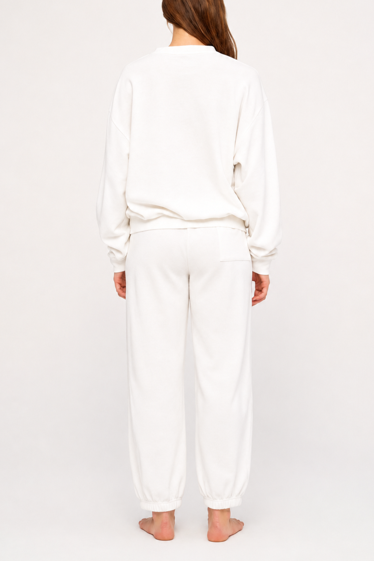 Waffle Textured Sport Sweat Shirt - White