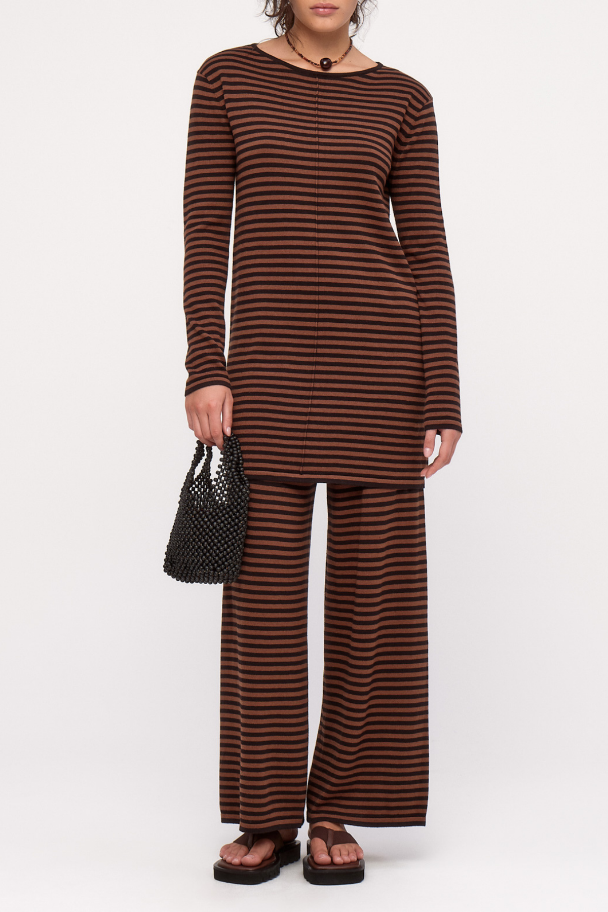 Knit Pant - Brown Stripe