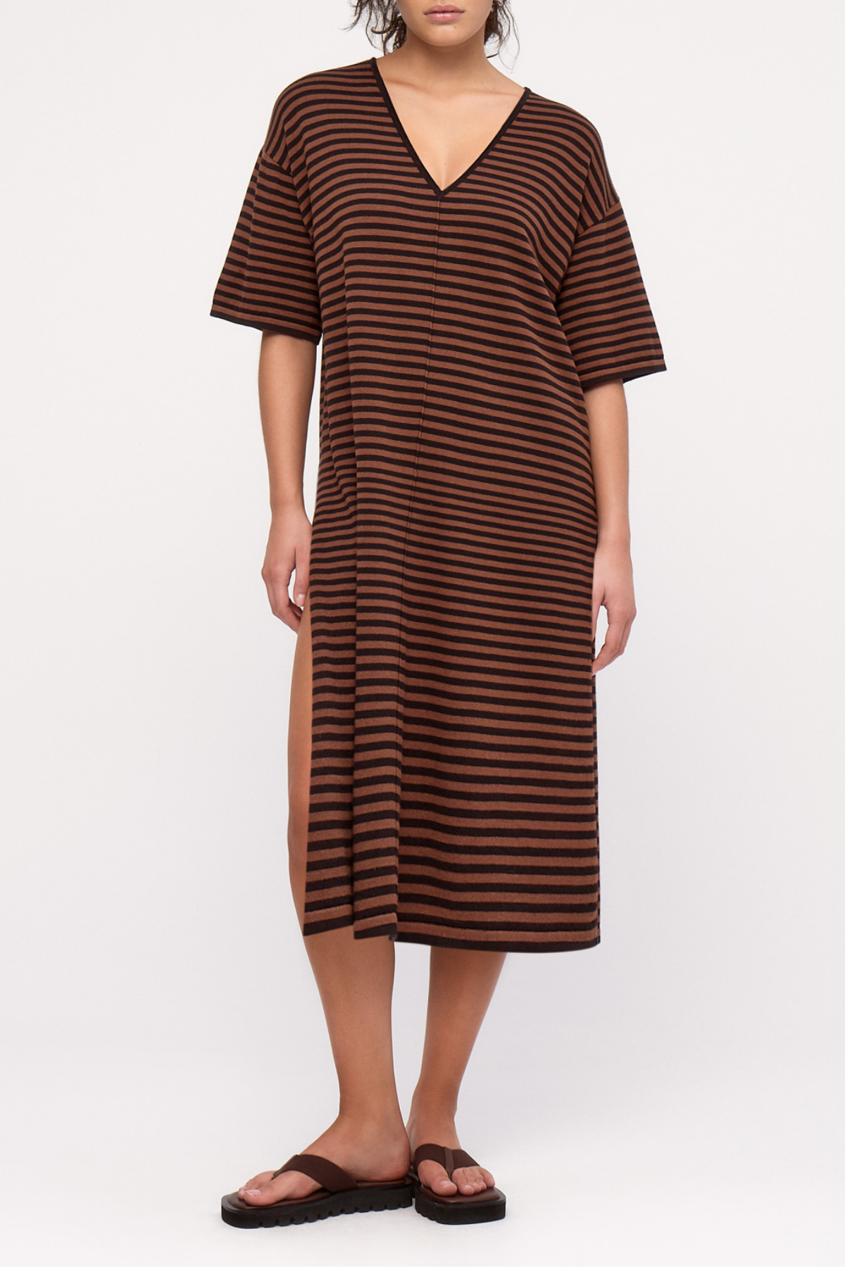 Knit Dress - Brown Stripe