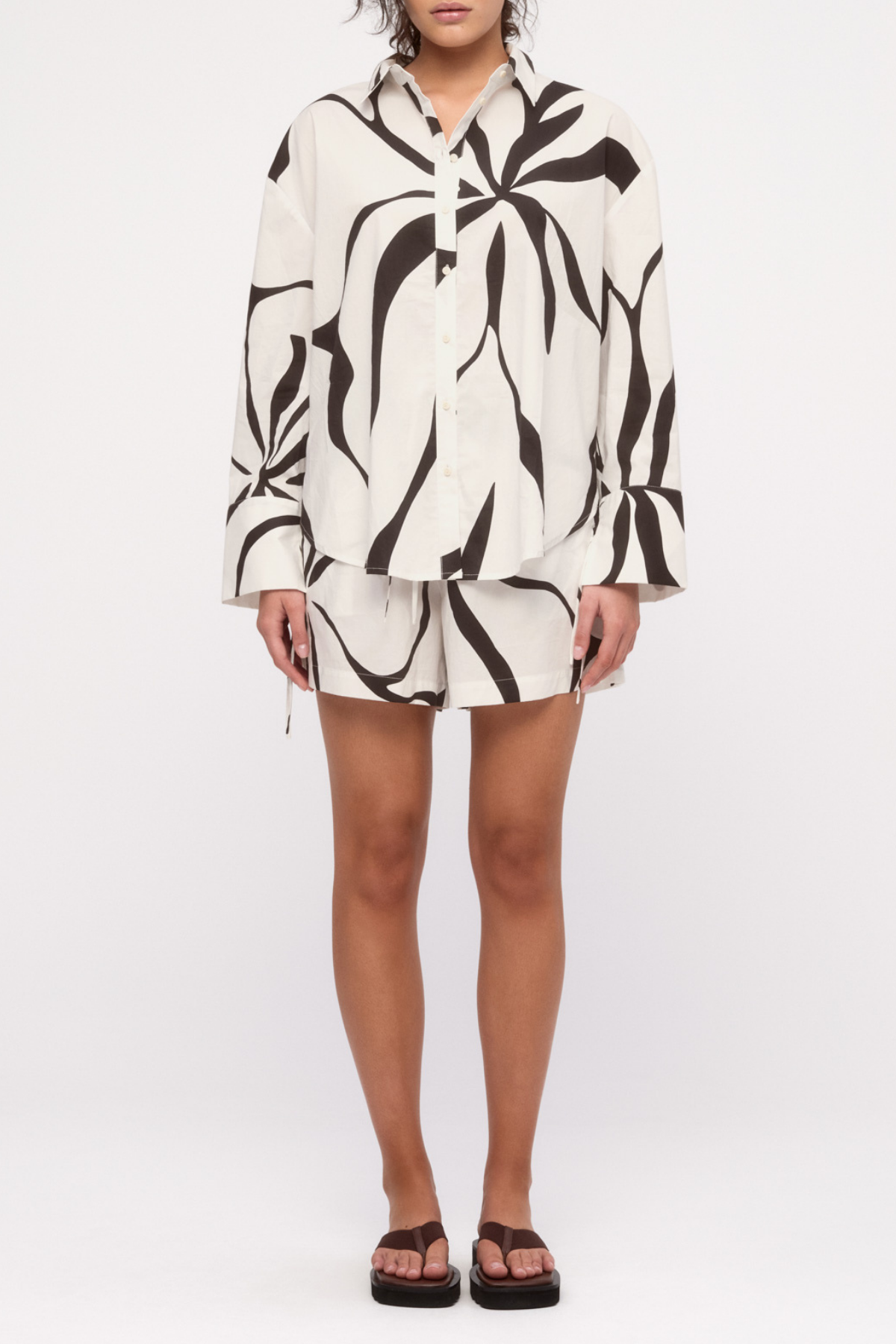 Cotton Shirt - Cream Flower