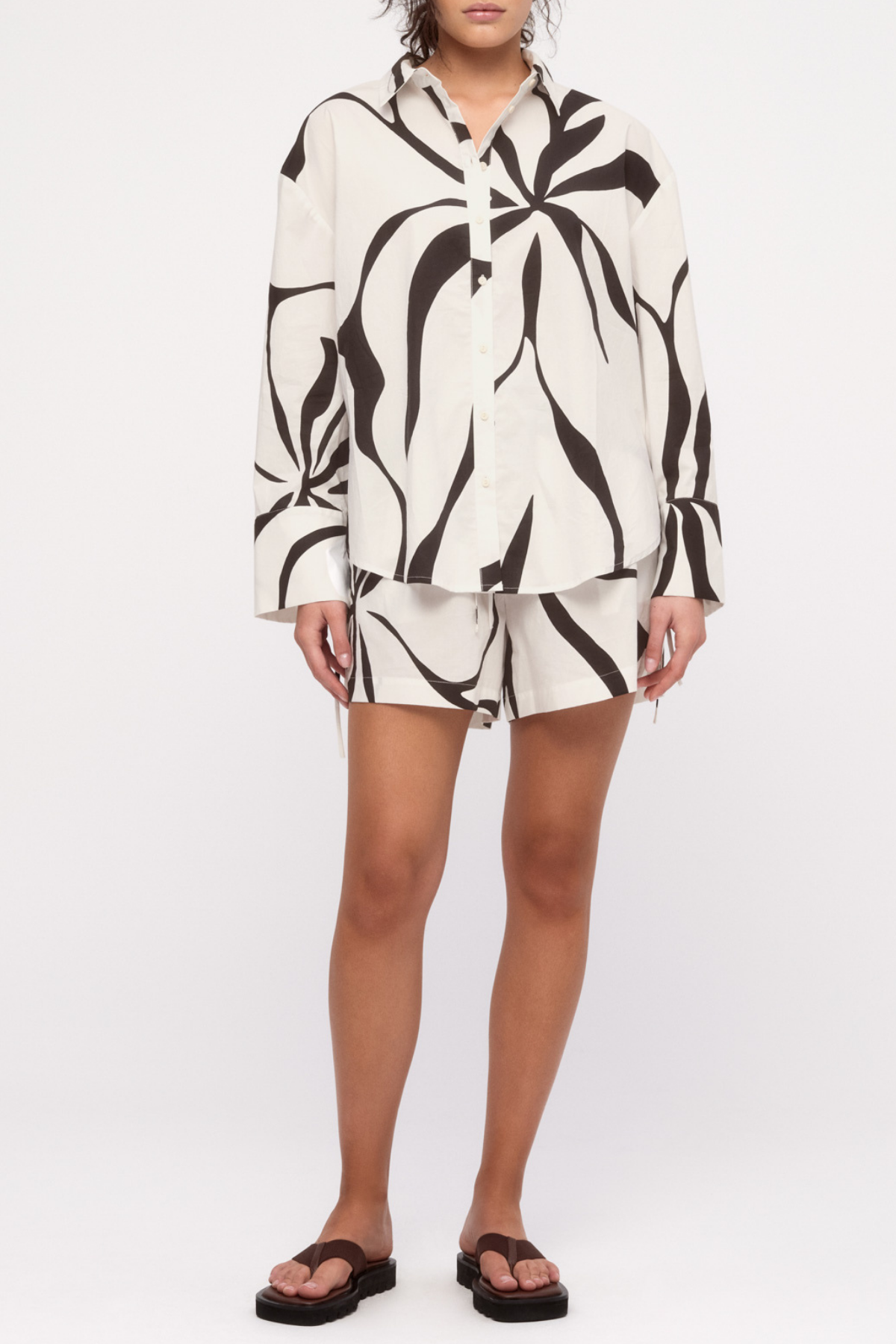 Cotton Short - Cream Flower