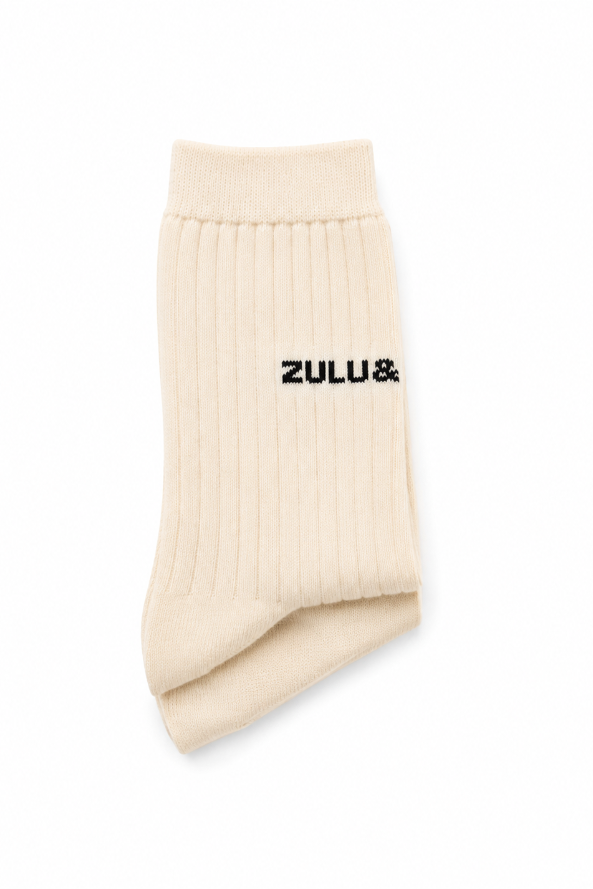 Soft Rib Logo Socks - Coconut