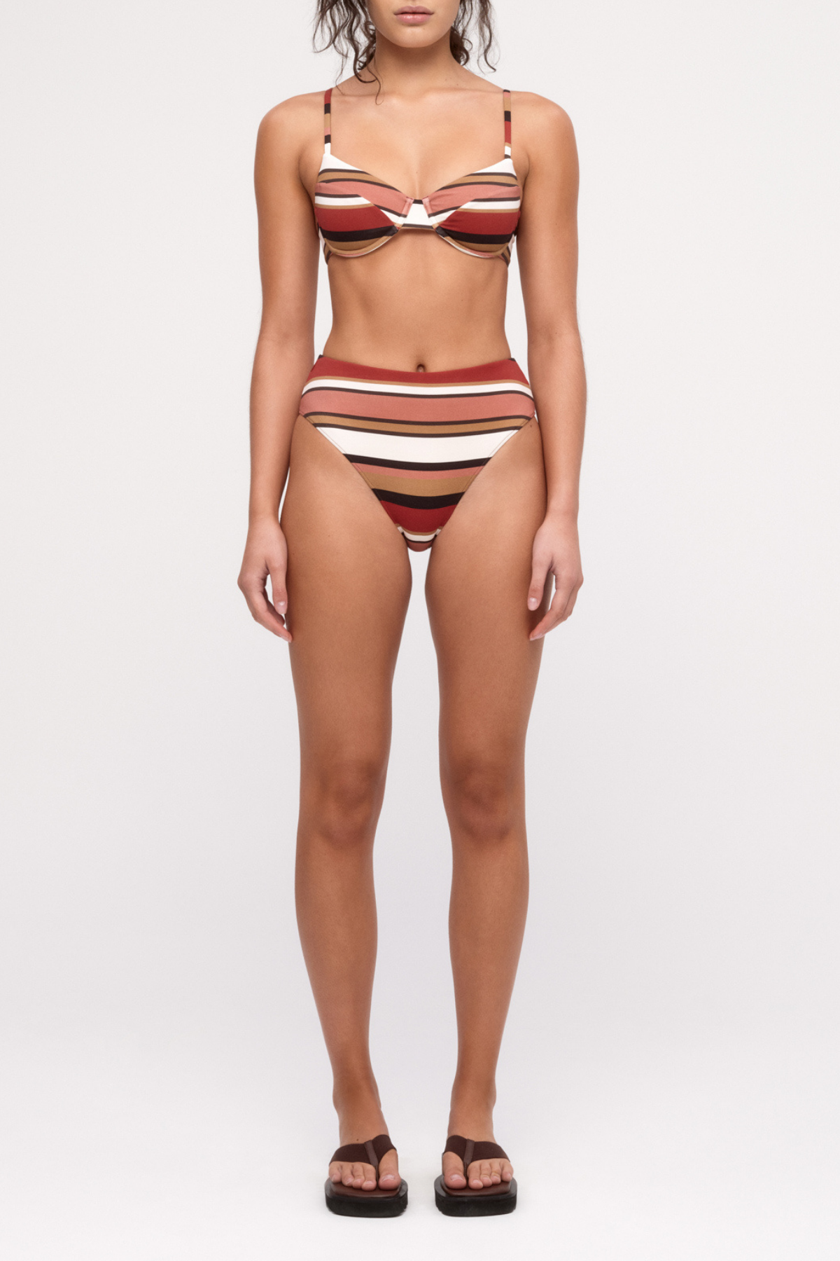 Waisted Full Brief - Earth Stripe