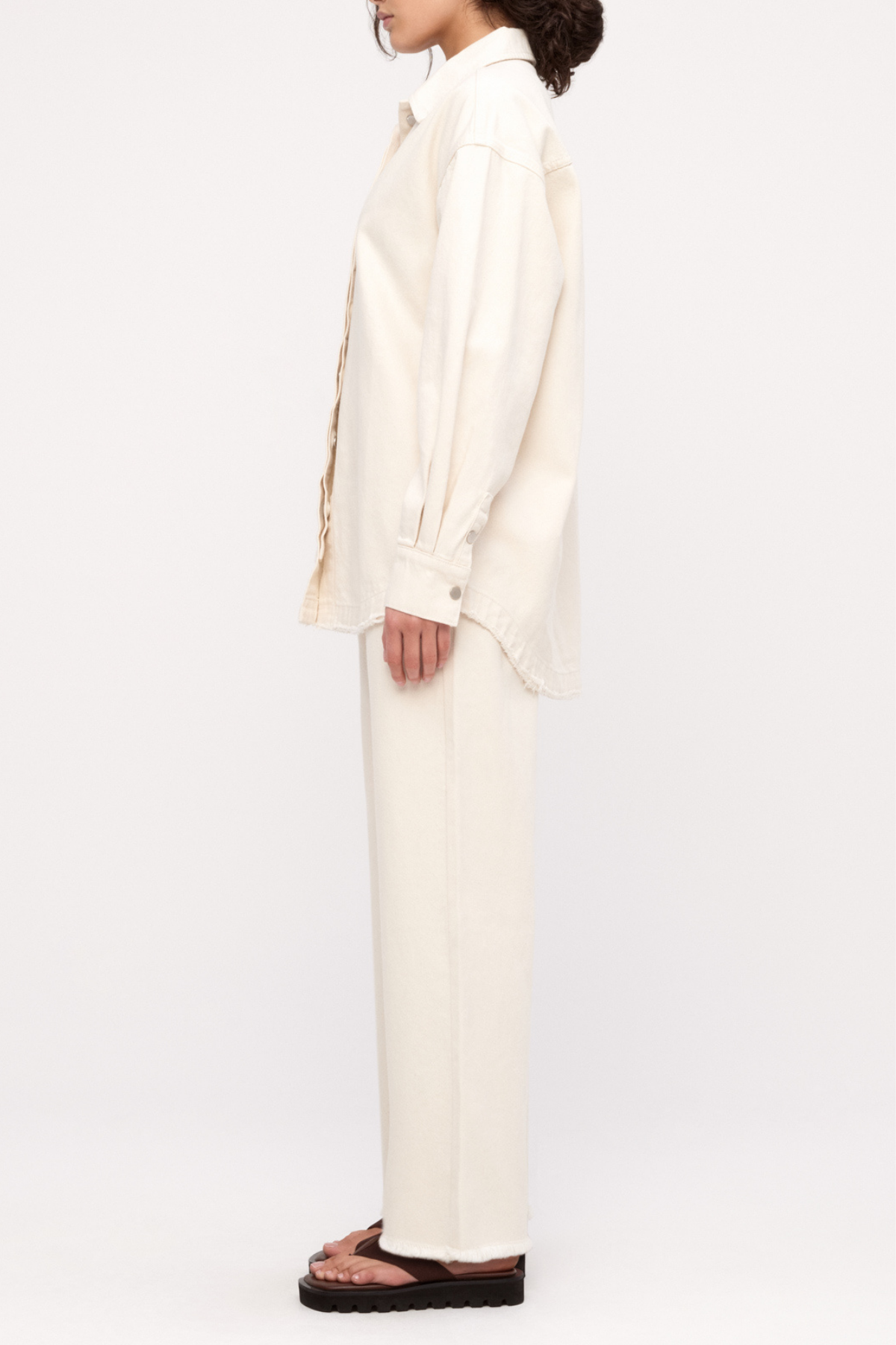 Organic Denim Shirt Jacket - Coconut