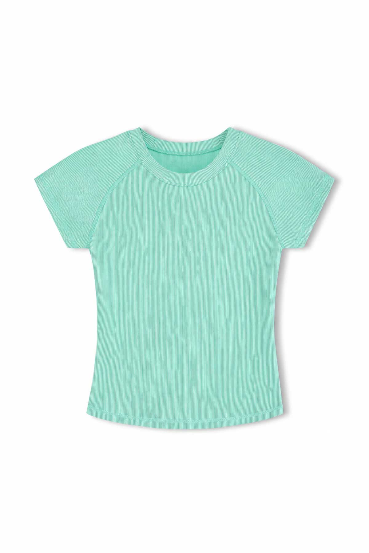 Mini Stripe Short Sleeve Rashie - Aqua