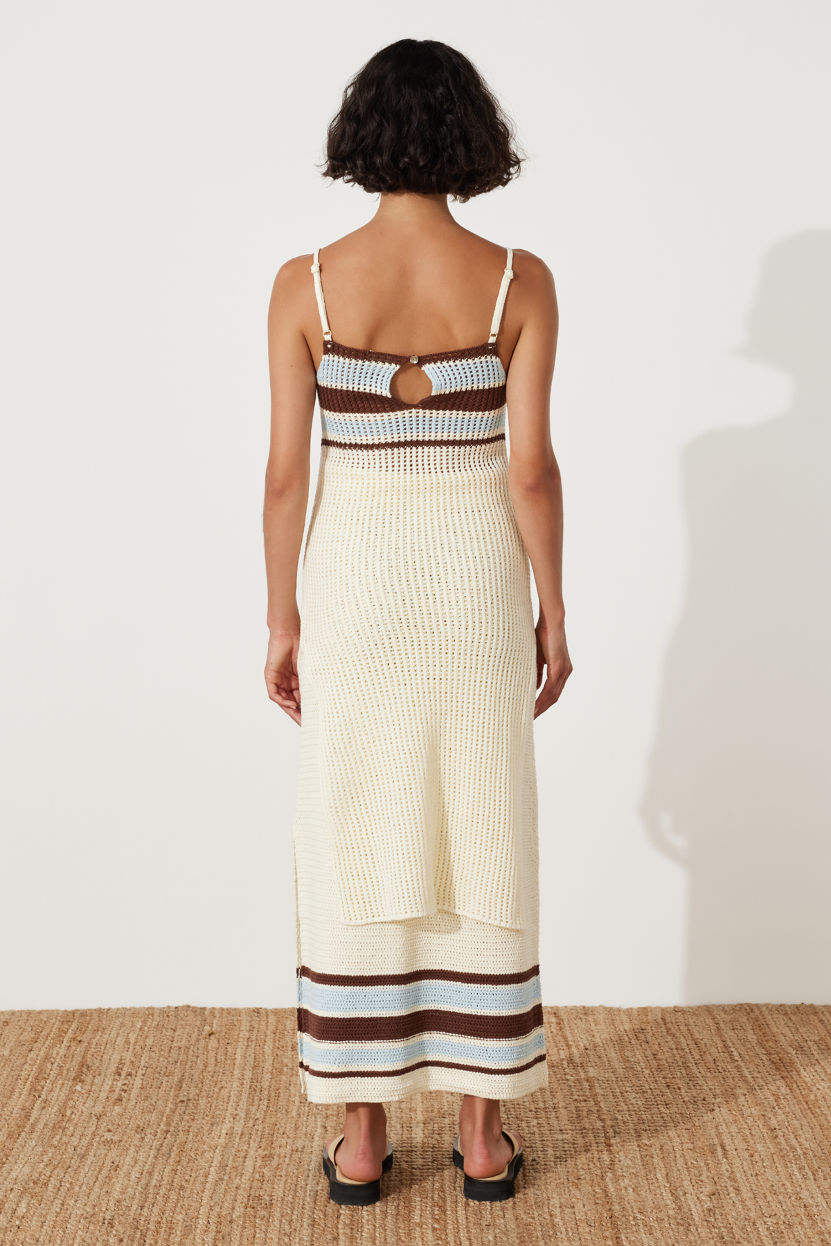 Sea Stripe Cotton Crochet Skirt