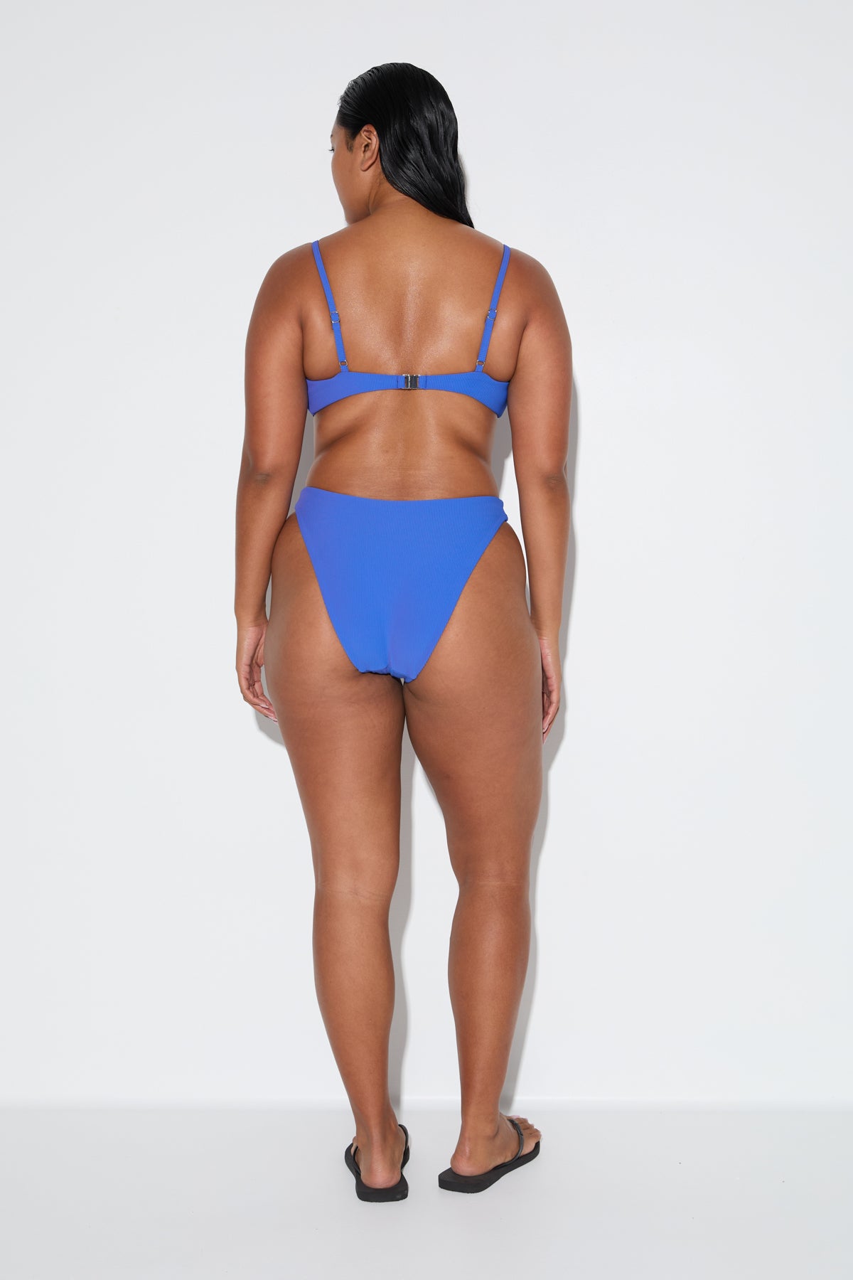 Signature Stripe High Cut Brief - Pacific Blue
