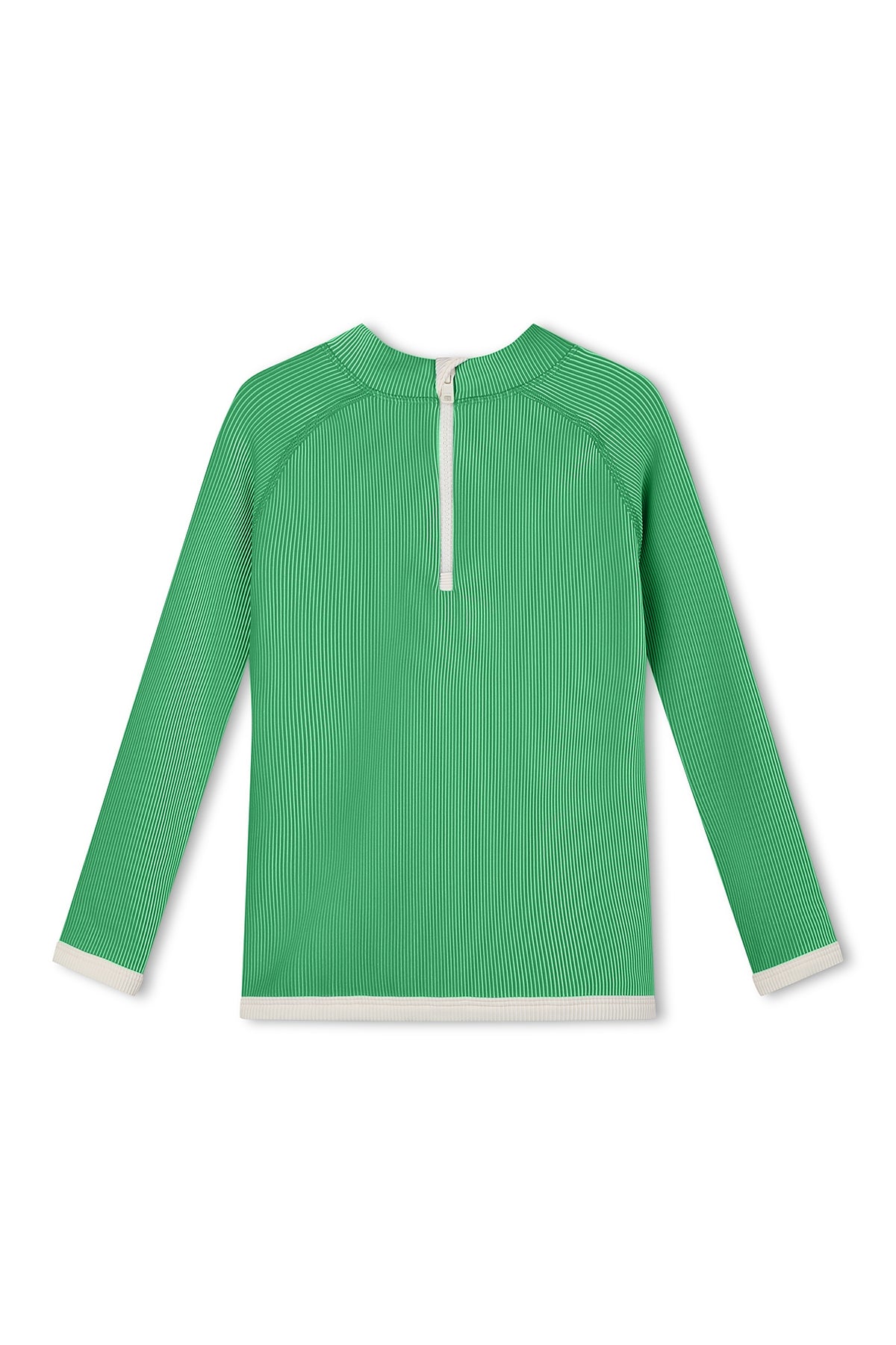 Mini Stripe Rib Rashie - Parrot Green