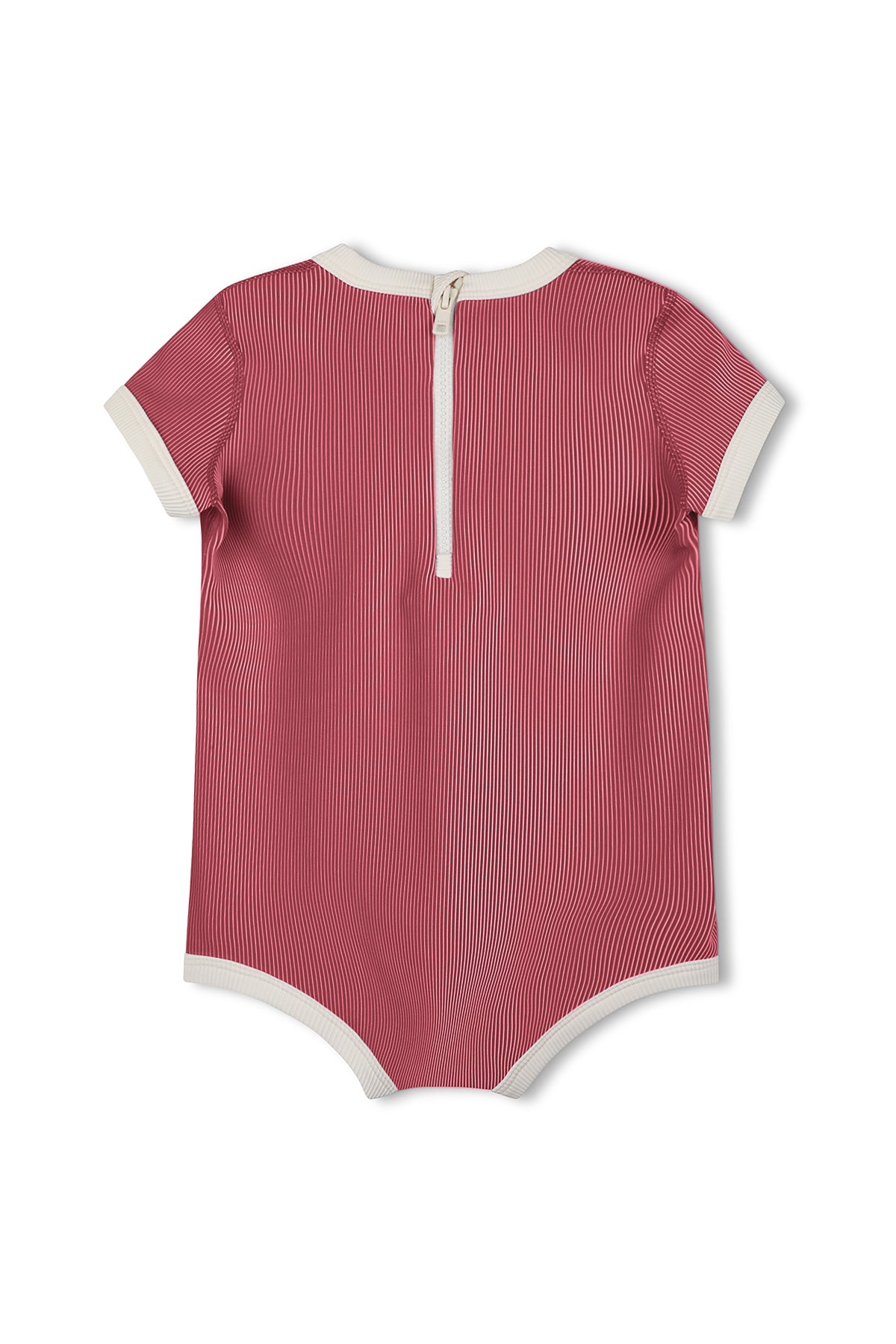 Mini Stripe Infant Onesie - Clay Red