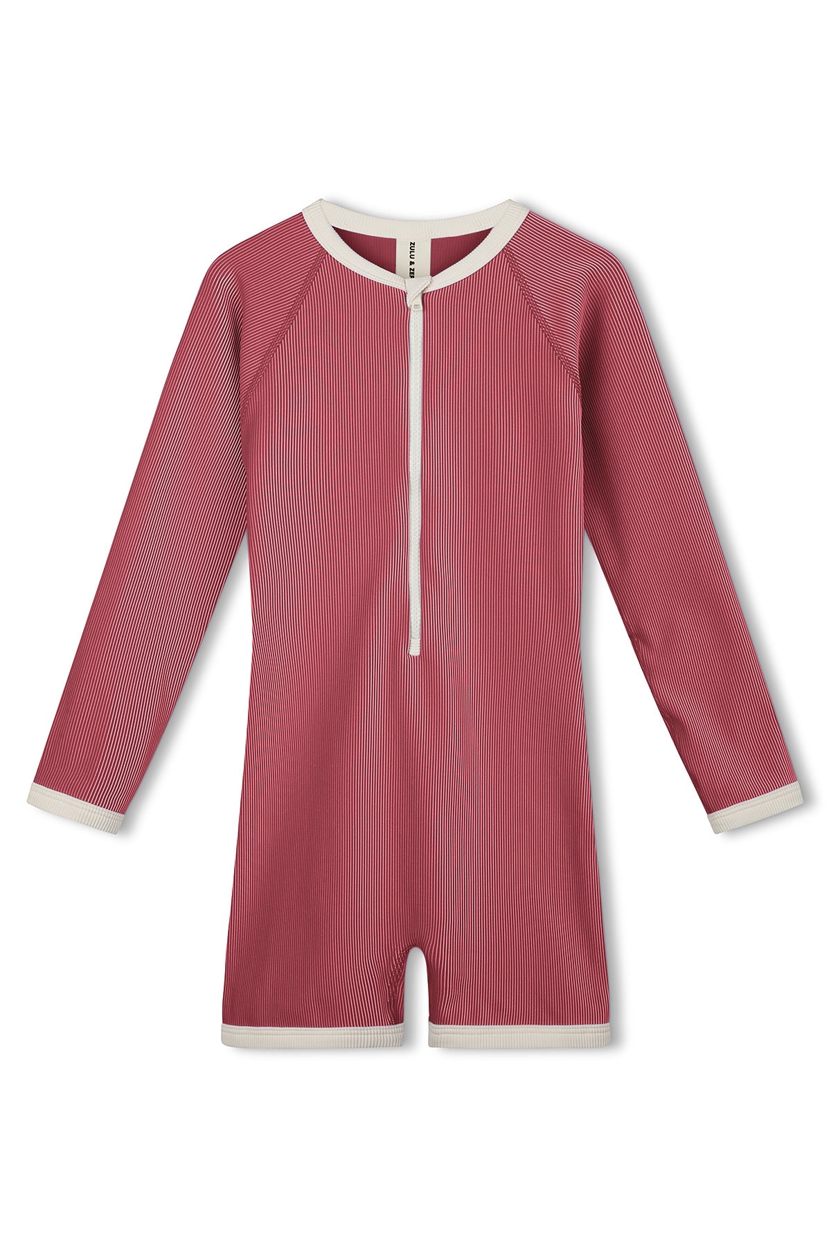 Mini Stripe Surf Suit - Clay Red