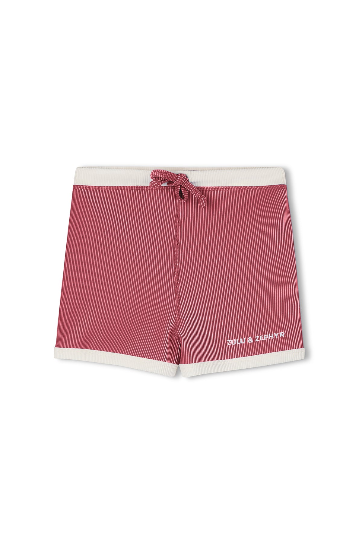 Mini Stripe Surf Short - Clay Red