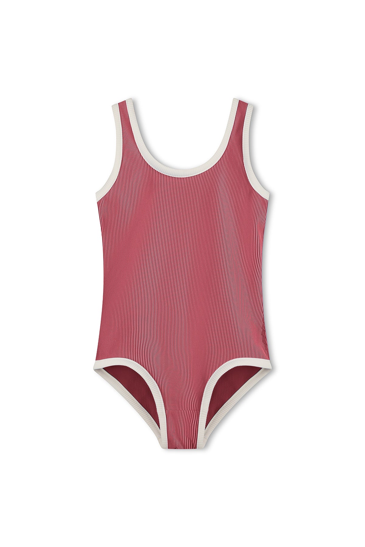 Mini Stripe Scoop One Piece - Clay Red