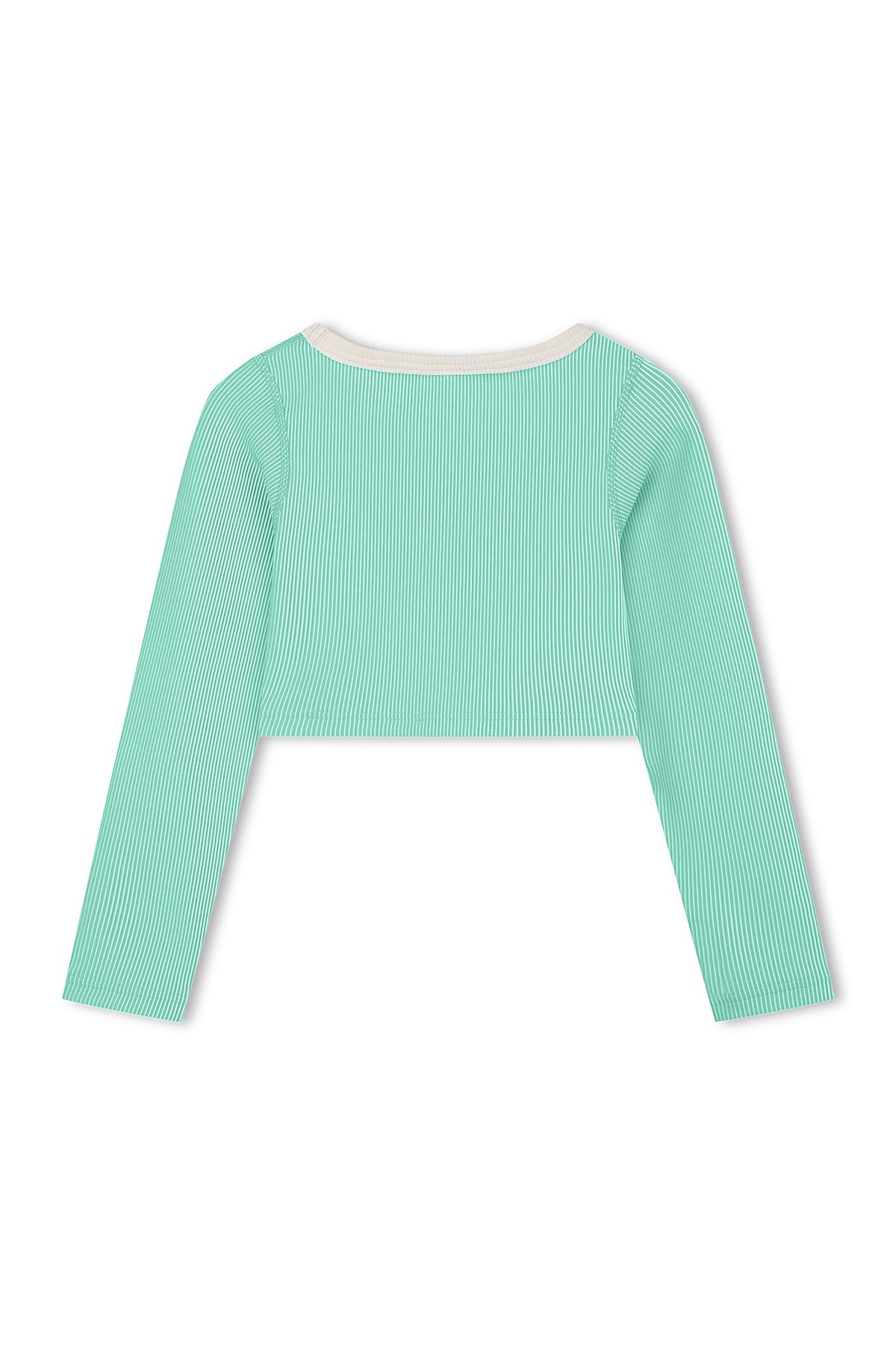 Mini Stripe Crop Rashie - Aqua