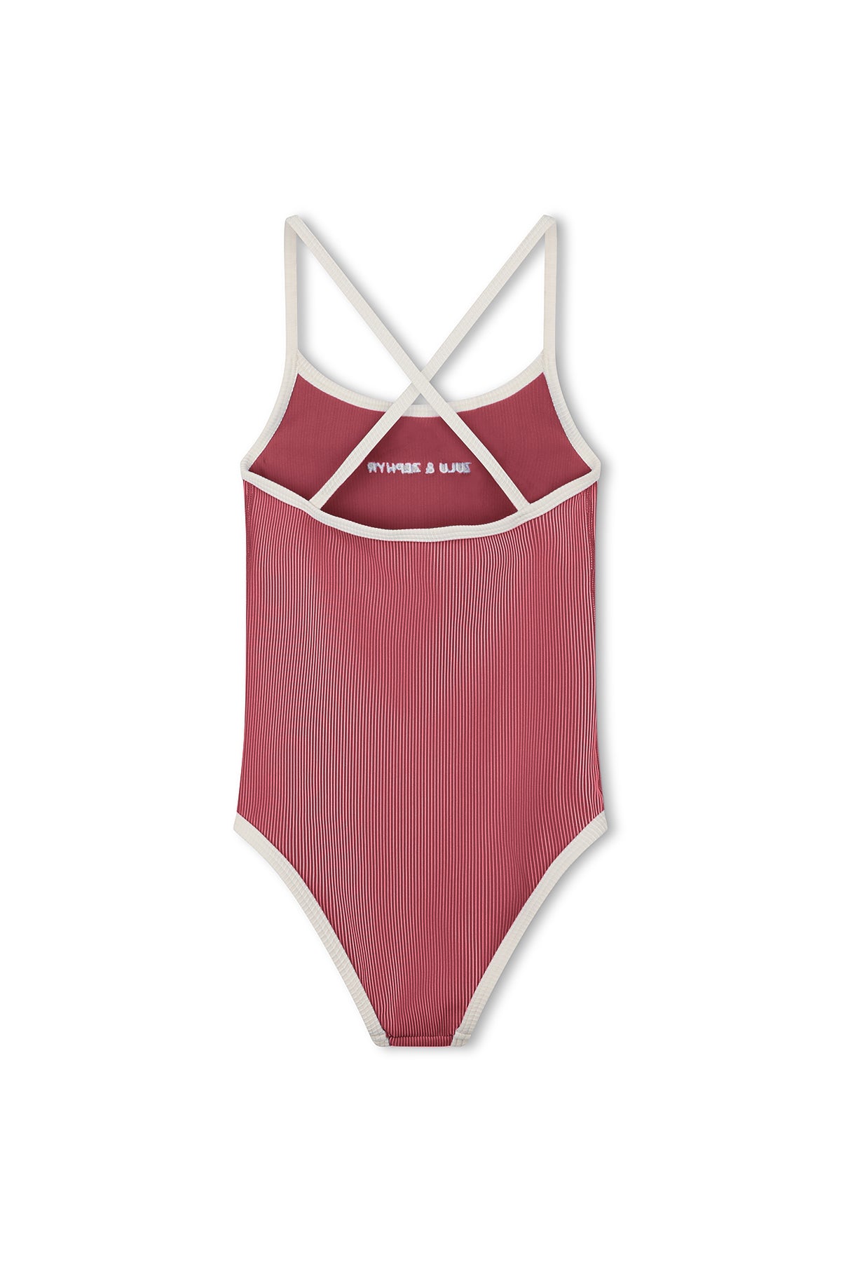 Mini Stripe Logo One Piece - Clay Red