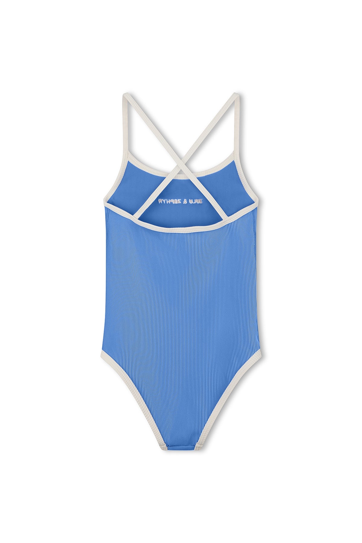 Mini Stripe Rib Logo One Piece - Sky