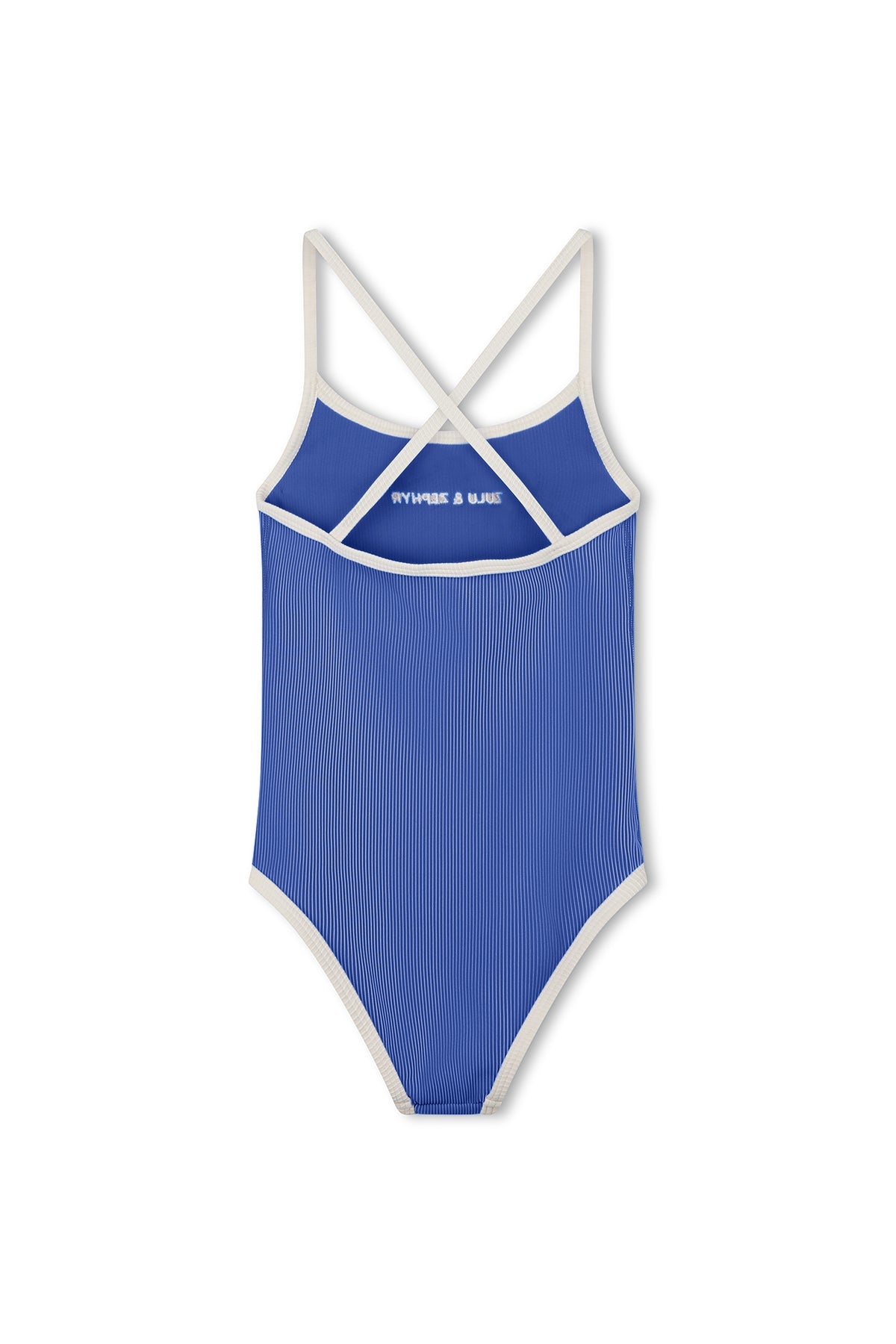 Mini Stripe Logo One Piece - Sea Blue