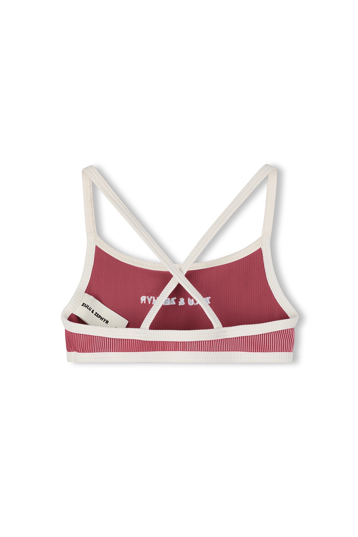 Mini Stripe Logo Bikini Top - Clay Red