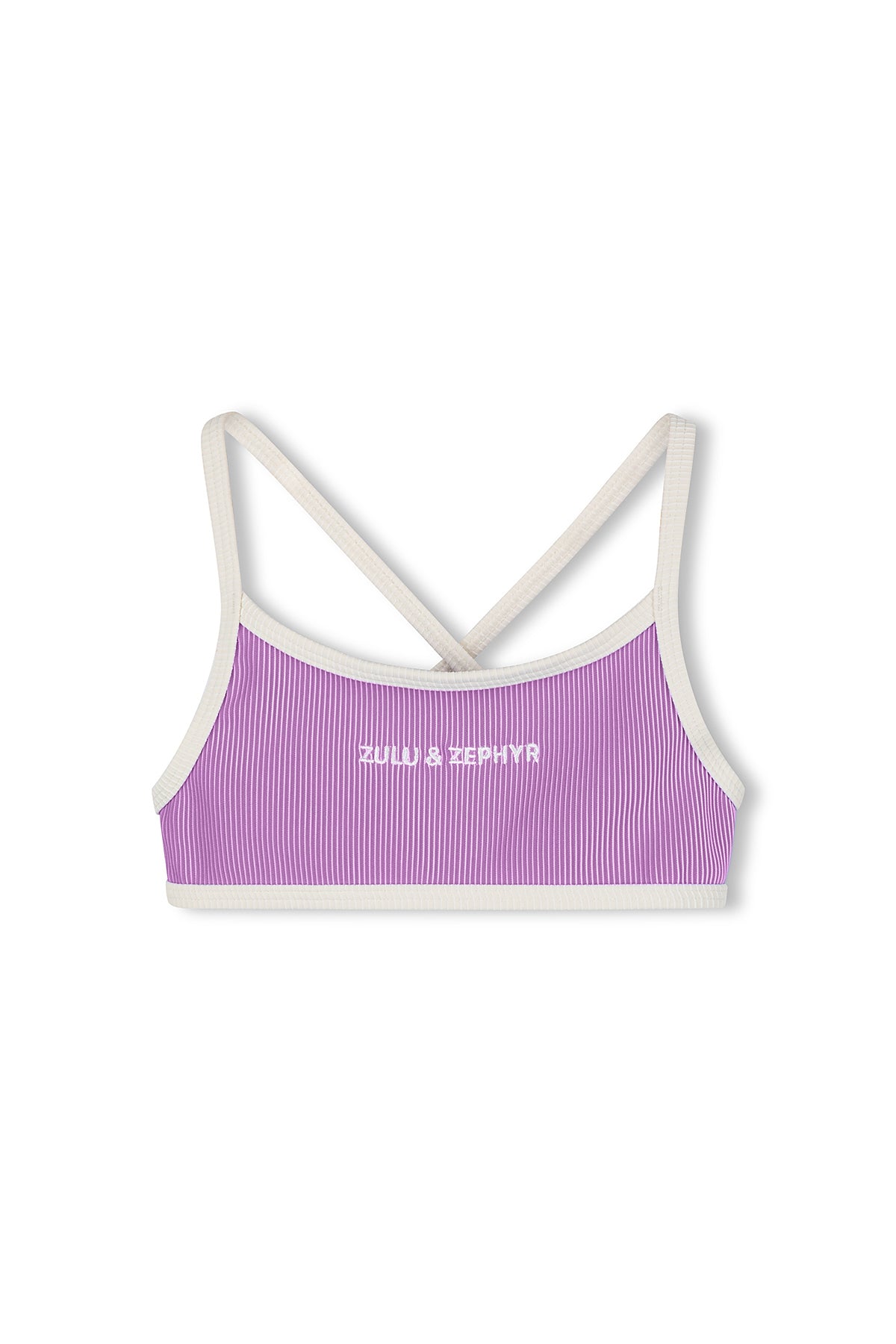 Mini Stripe Logo Bikini Top - Lilac