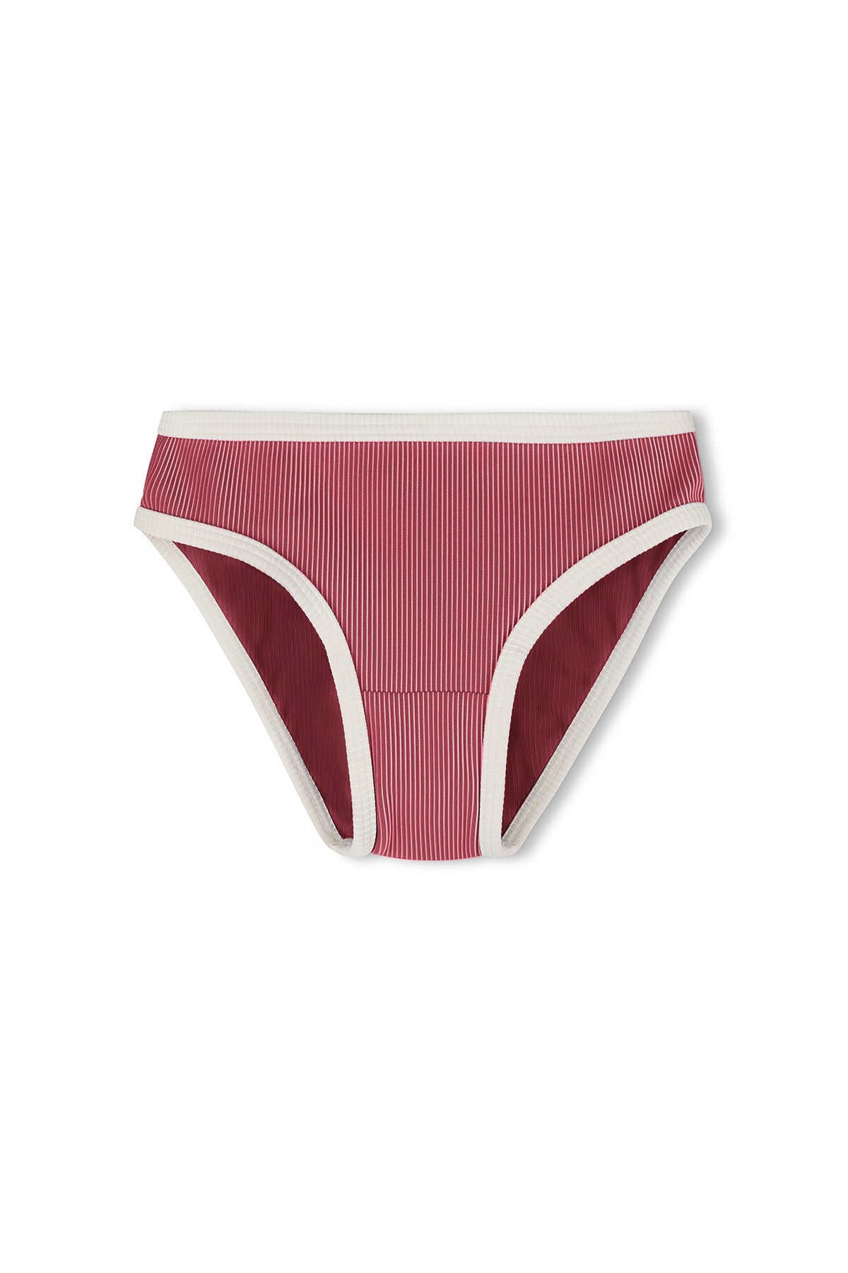Mini Stripe Bikini Bottom - Clay Red