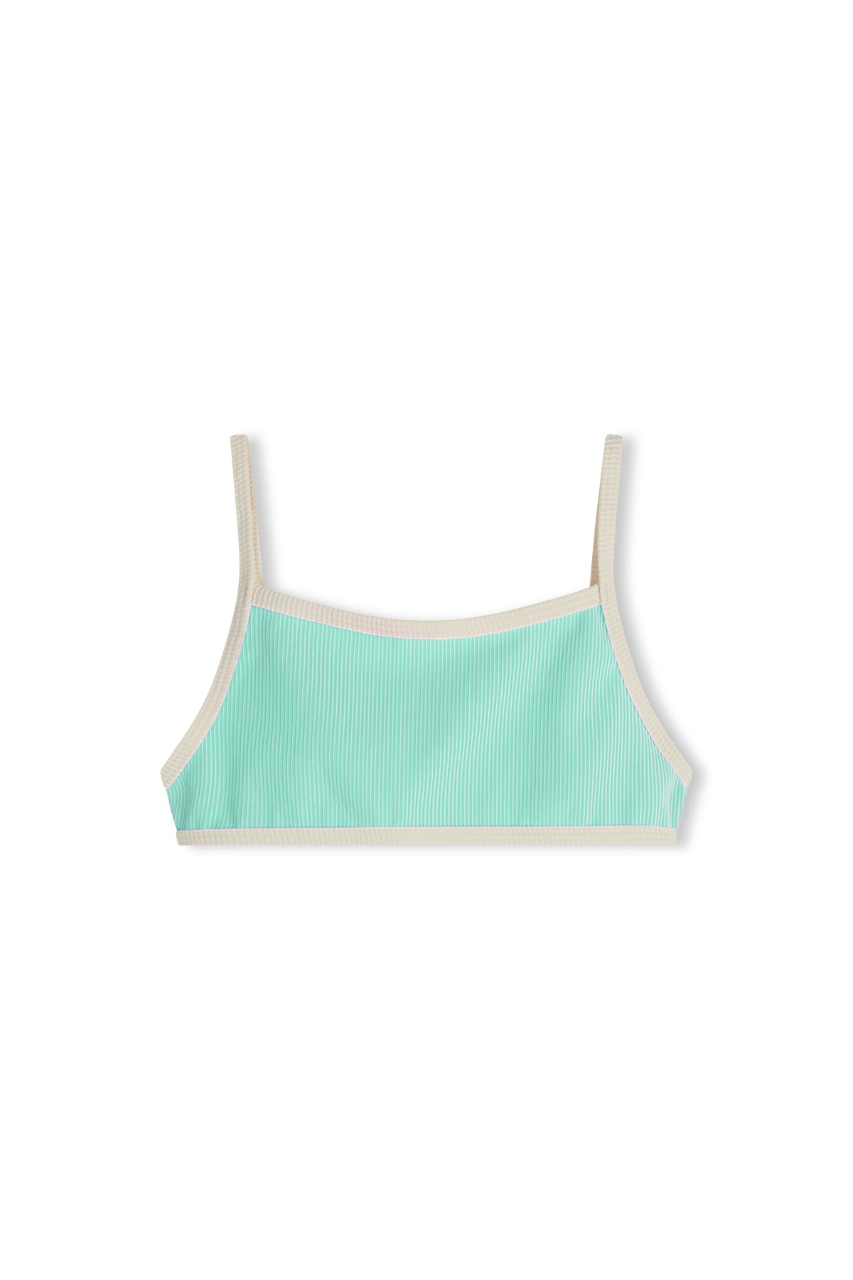 Mini Stripe Rib Adjustable Bralette - Aqua