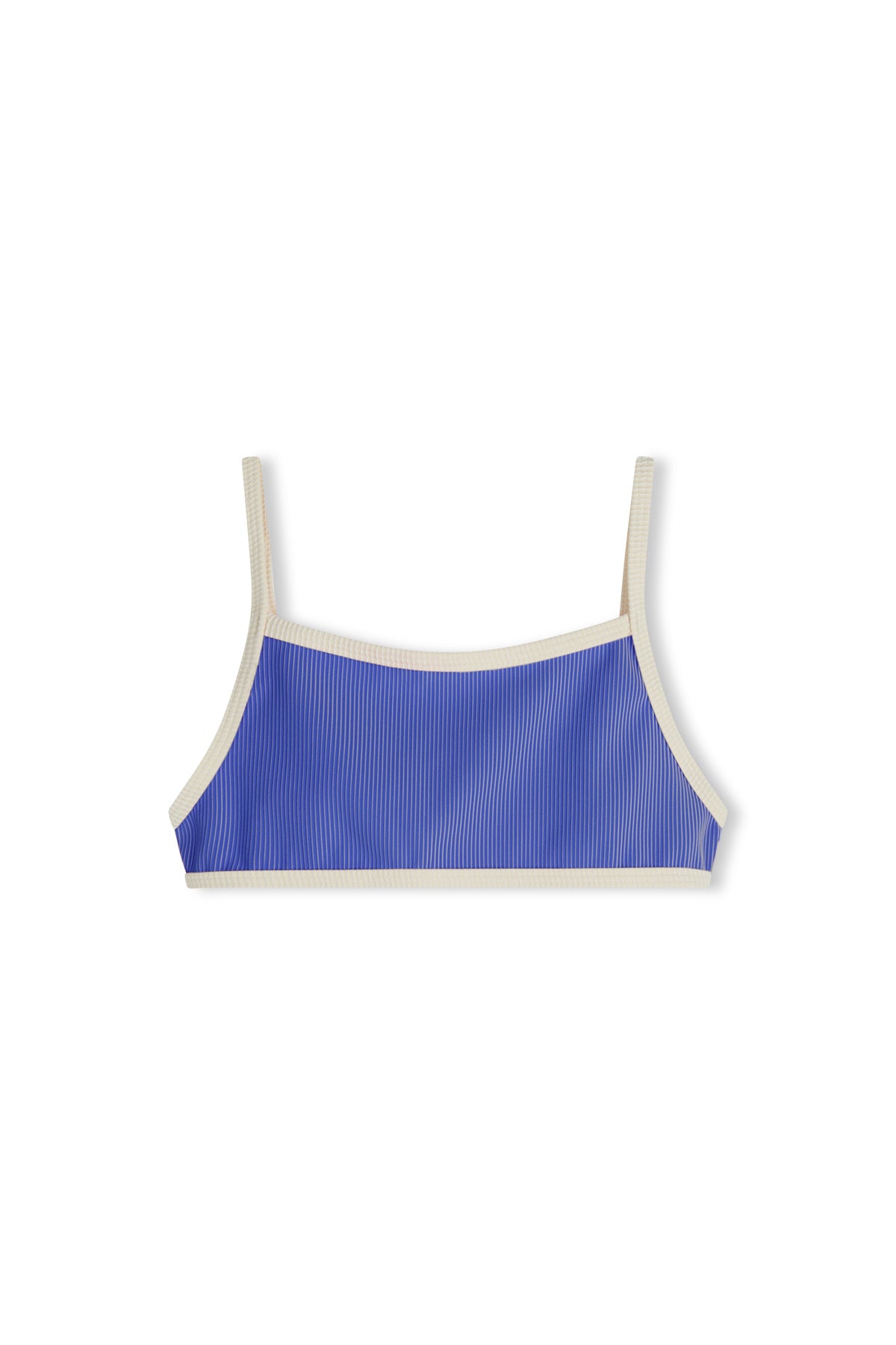 Mini Stripe Rib Adjustable Bralette - Sea Blue