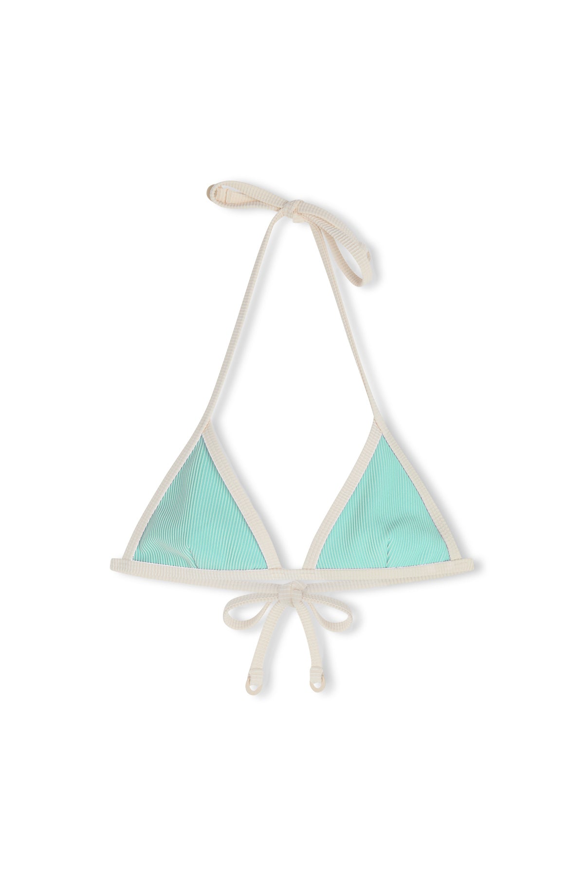 Mini Stripe Rib Triangle Top - Aqua