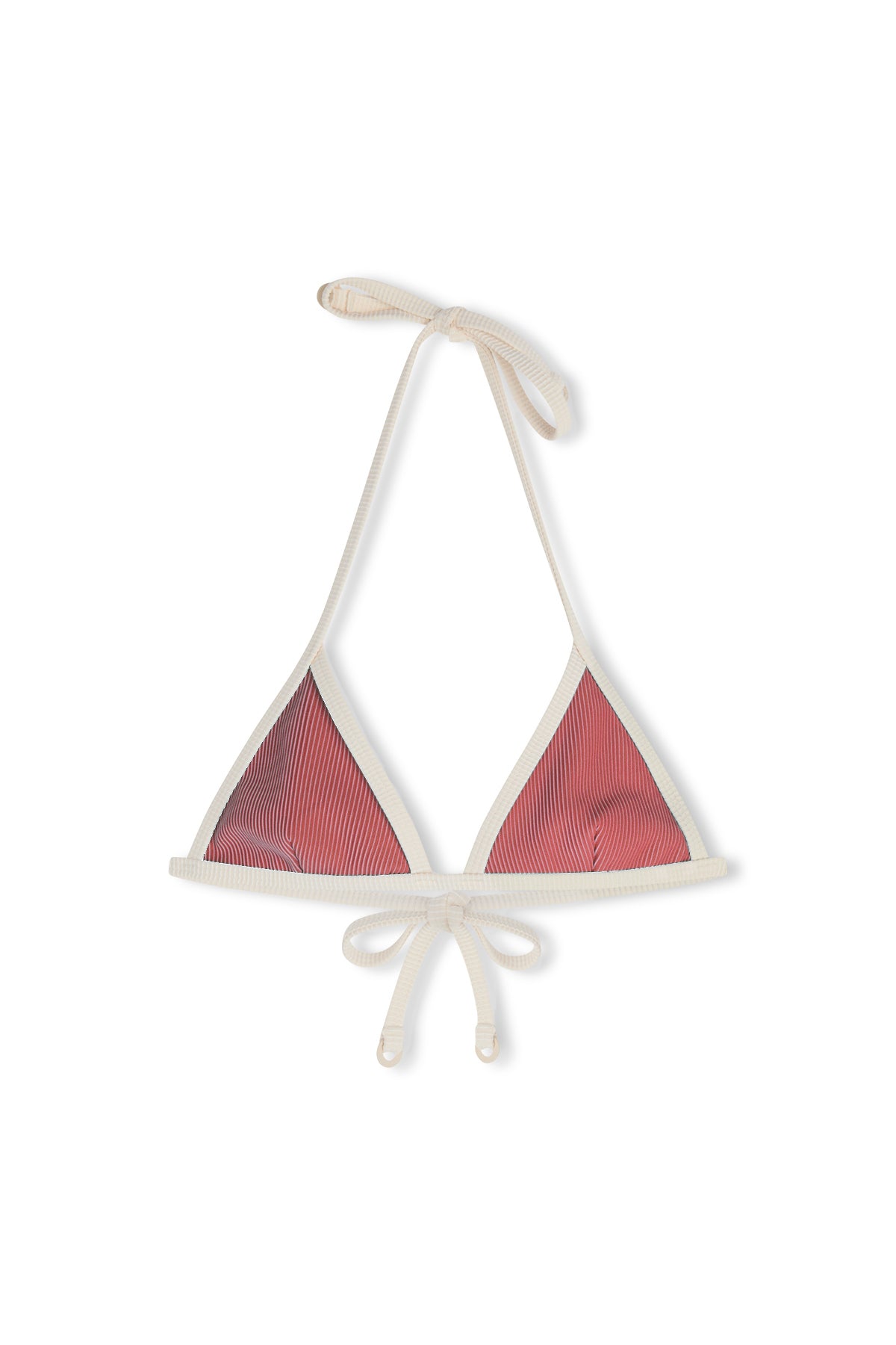 Mini Stripe Rib Triangle Top - Clay Red