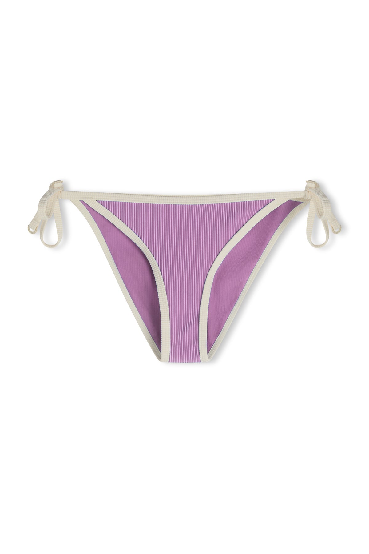 Mini Stripe Tie Side Bikini Bottom - Lilac