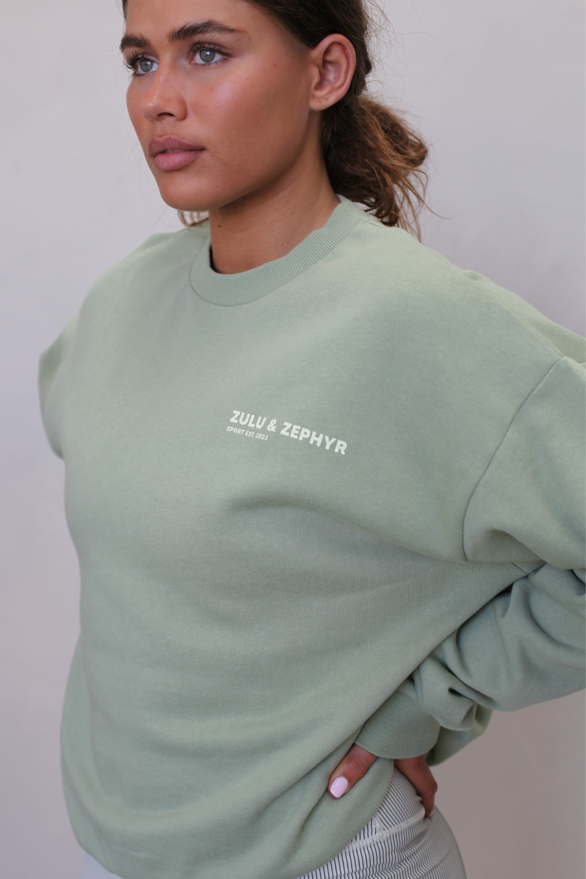 Fleece Sport Sweat Shirt - Eucalyptus