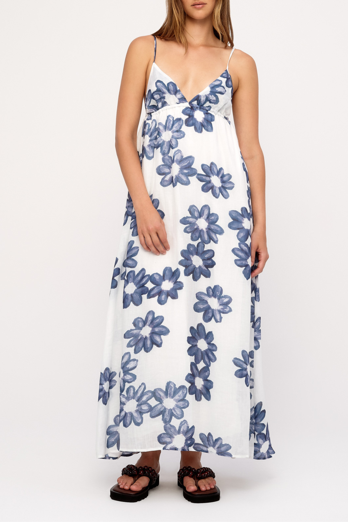 Ramie Dress - Blue Flower
