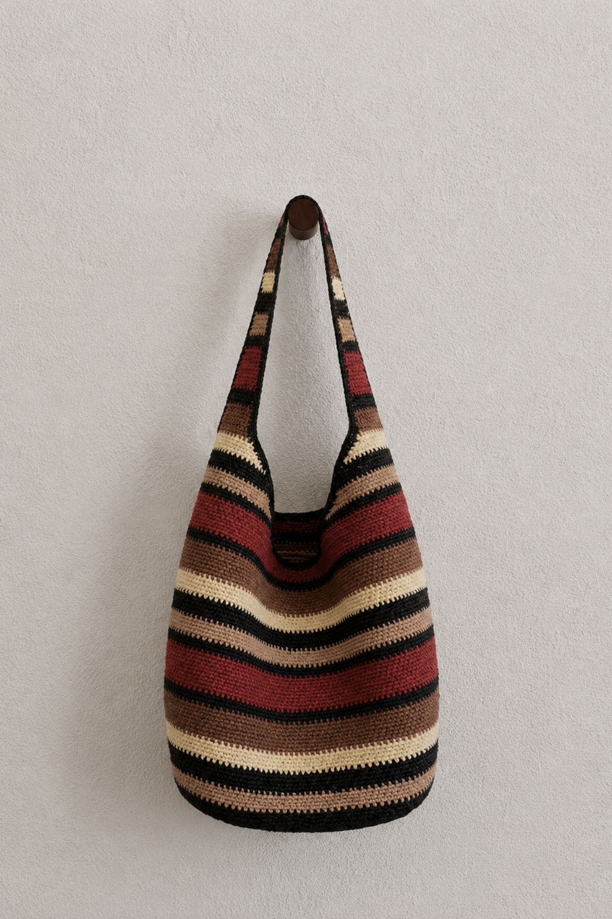 Raffia Bucket Bag - Earth Stripe