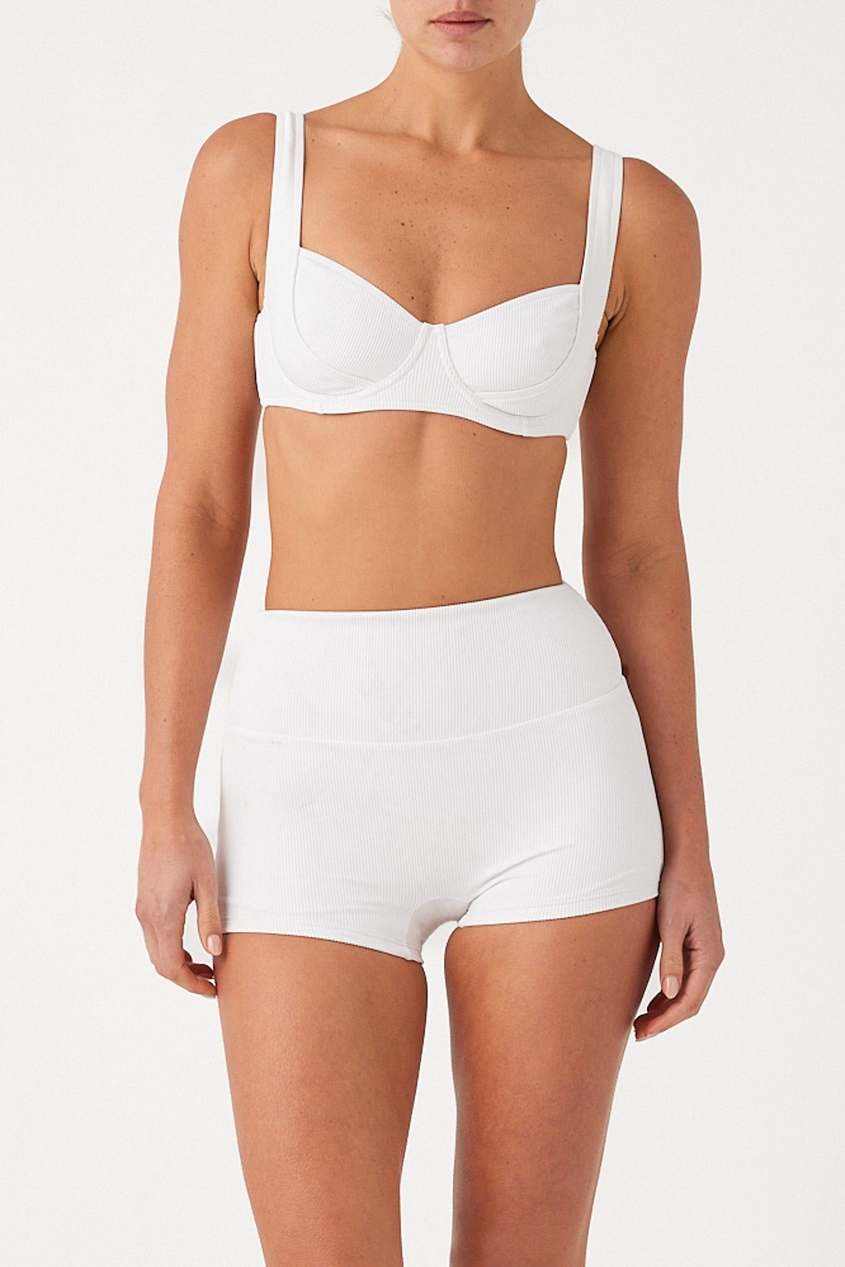 Signature Stripe Bra Cup Top - White