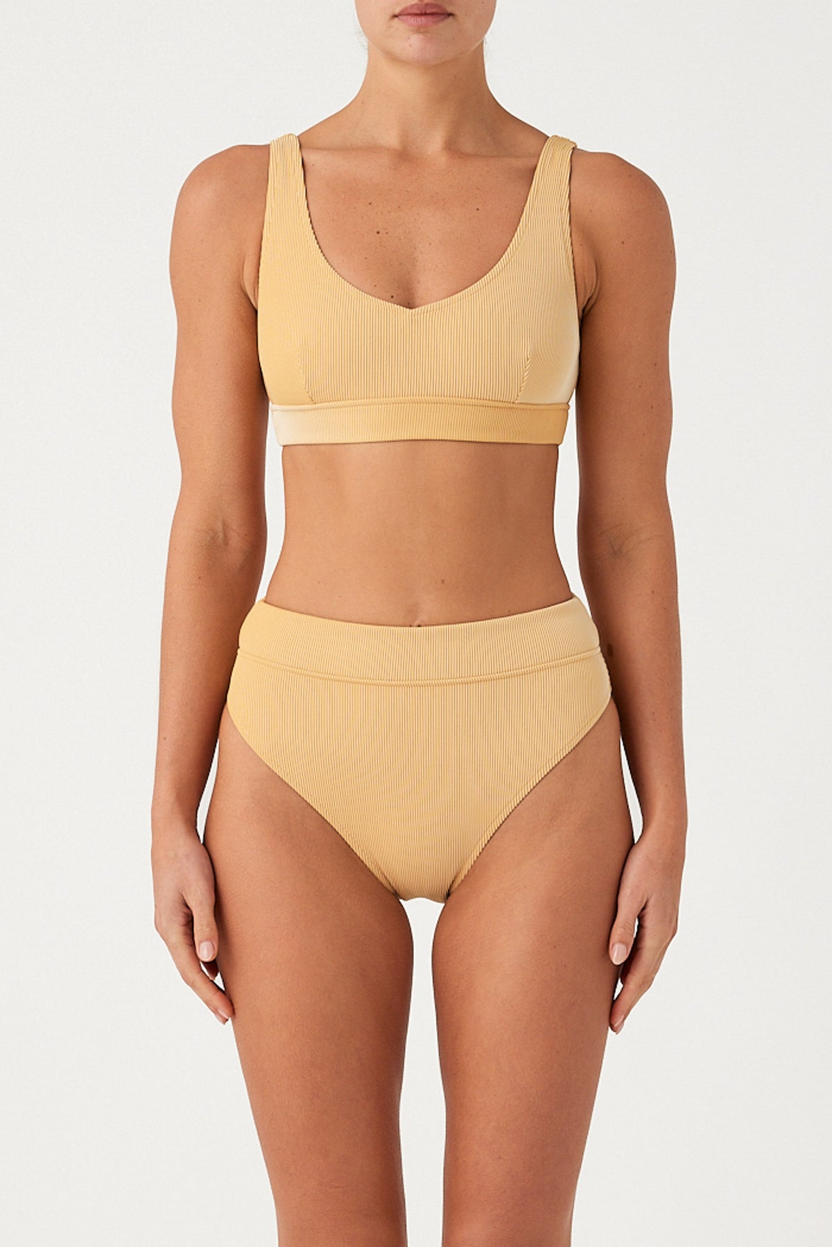 Signature Stripe High Waisted Brief - Marigold
