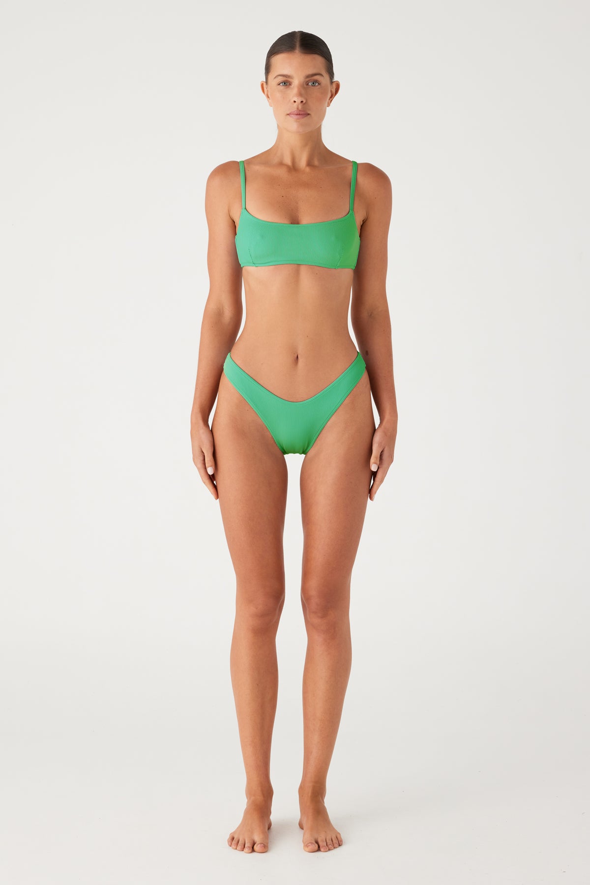 Signature Stripe Curve Brief - Parrot Green