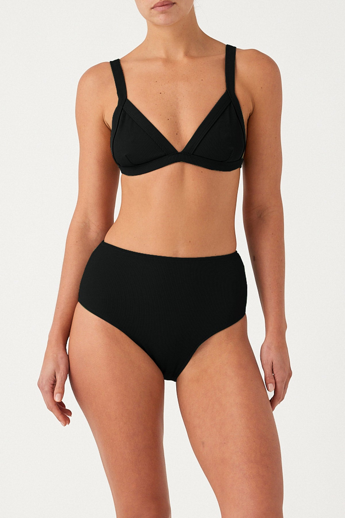 Signature Stripe High Full Brief - Black