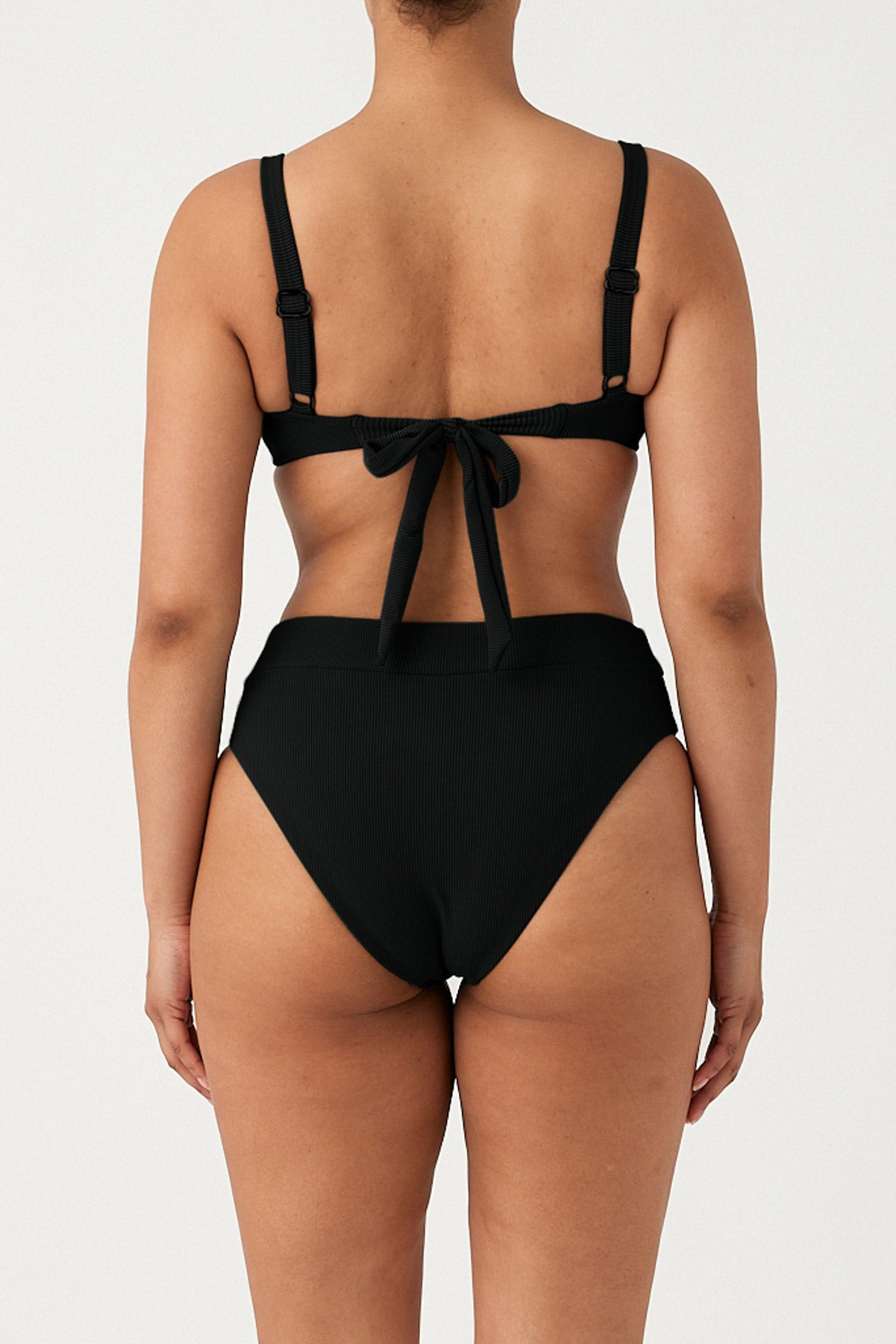 Signature Stripe High Waisted Brief - Black