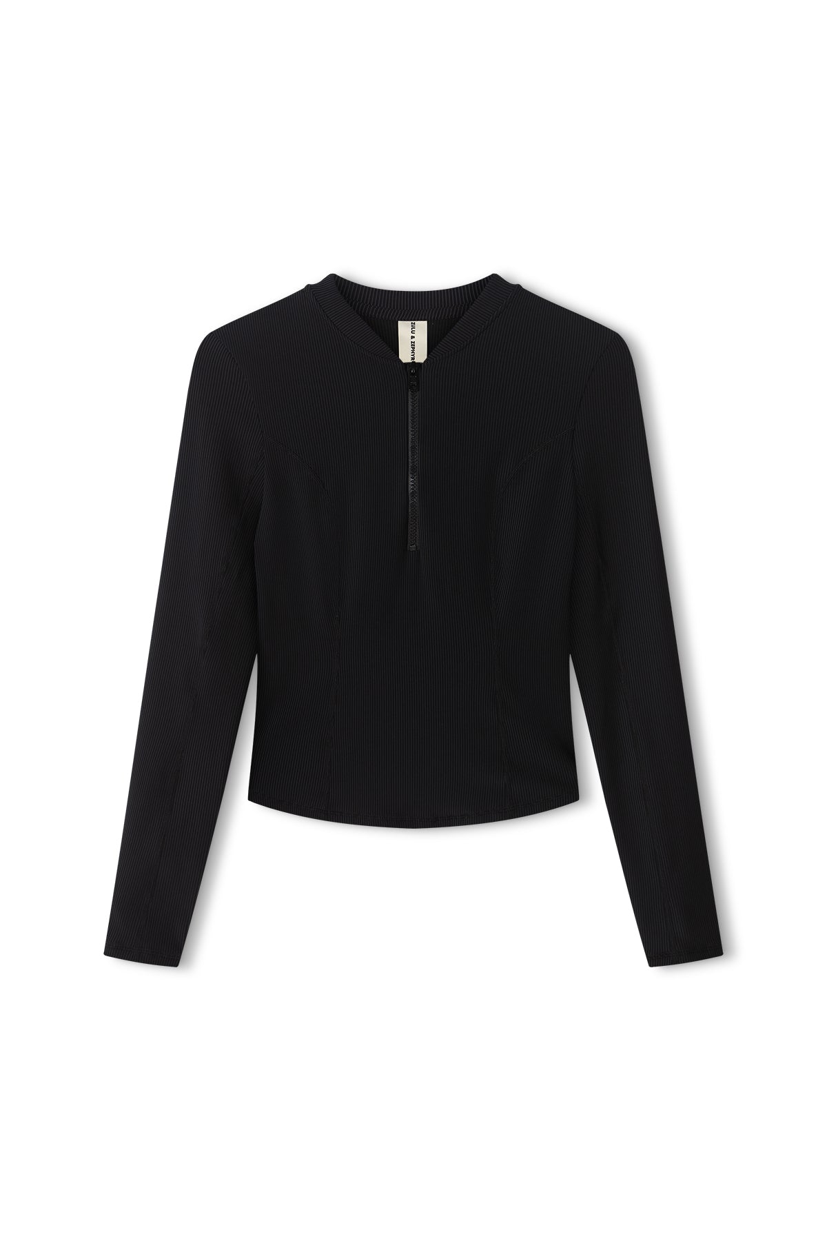 Signature Stripe Long Sleeve Rash Guard - Black