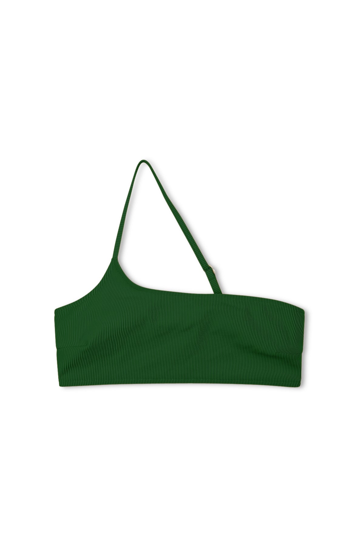 Signature Stripe One Shoulder Bralette - Tallow Green