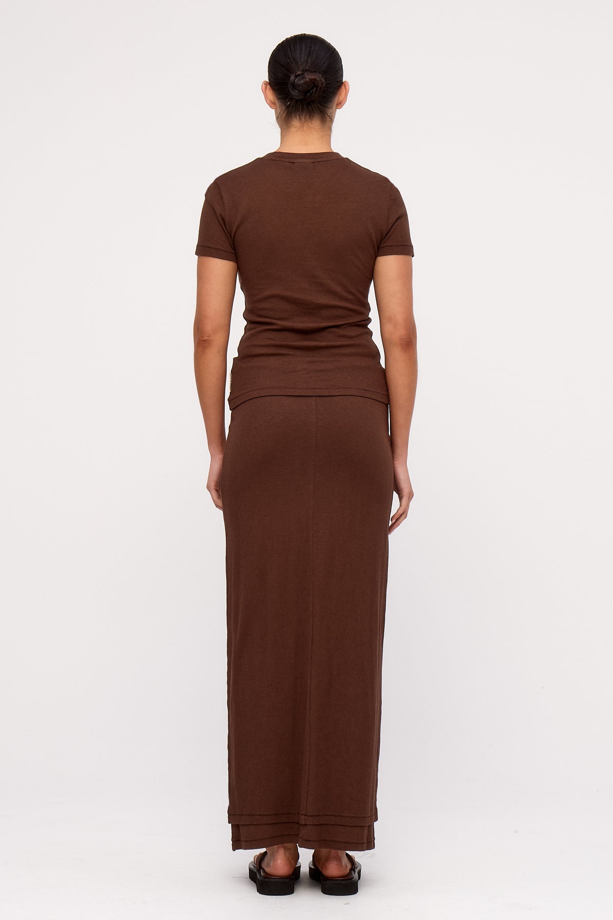 Rib Hemp Jersey T-Shirt - Chocolate