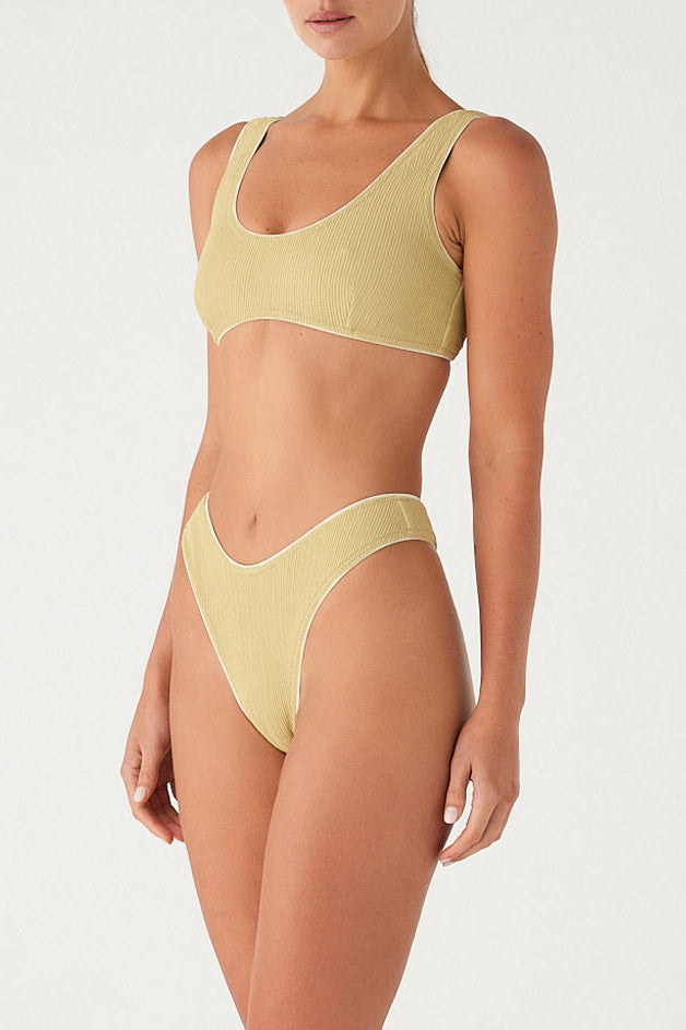 Textured Thong Brief - Aloe