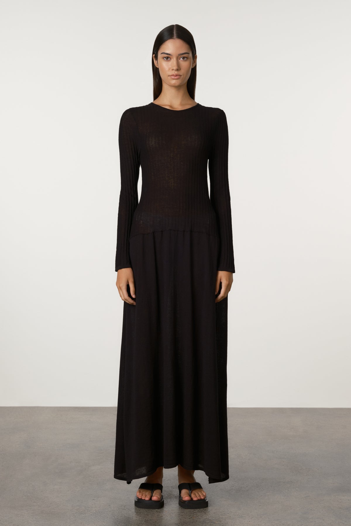 Black Rib Knit Dress