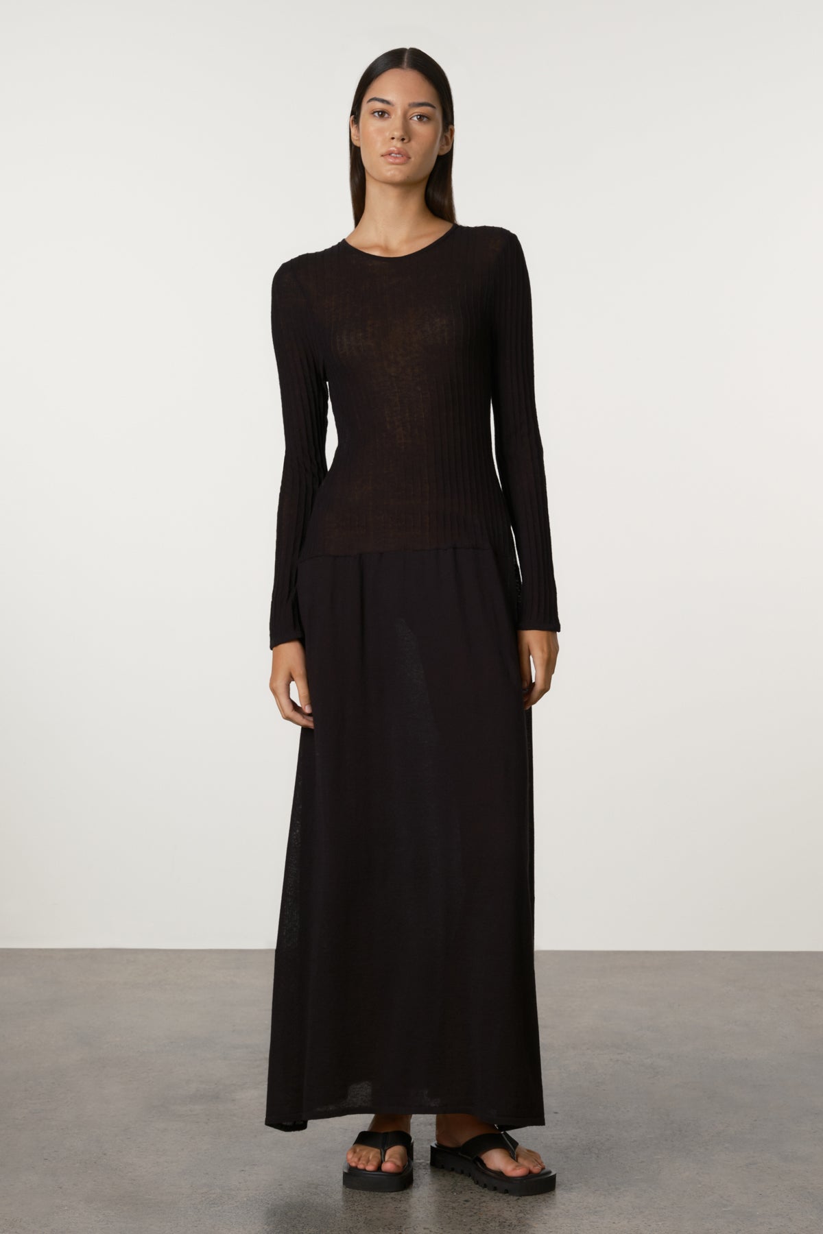 Black Rib Knit Dress